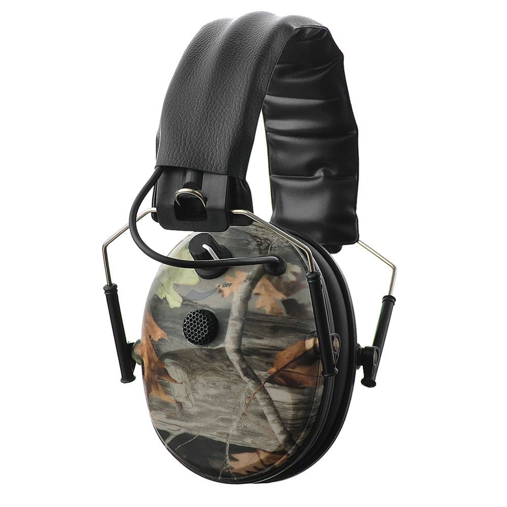 Sound Amplification Electronic Shooting Earmuff with Single Microphone - NRR 24dB Gun Range Hearing Protection Ear Muffs,Professional Noise Reduction Headphones for Hunting,Classic Camo
