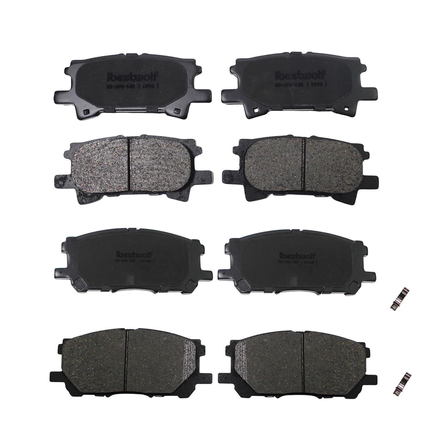Front and Rear Ceramic Brake Pads for 2004-2006 Lexus RX330 2007-2009 RX350 2006-2008 RX400H for 2006-2007 Toyota Highlander, Disc Brake Pad Replacement P-1005 P-996