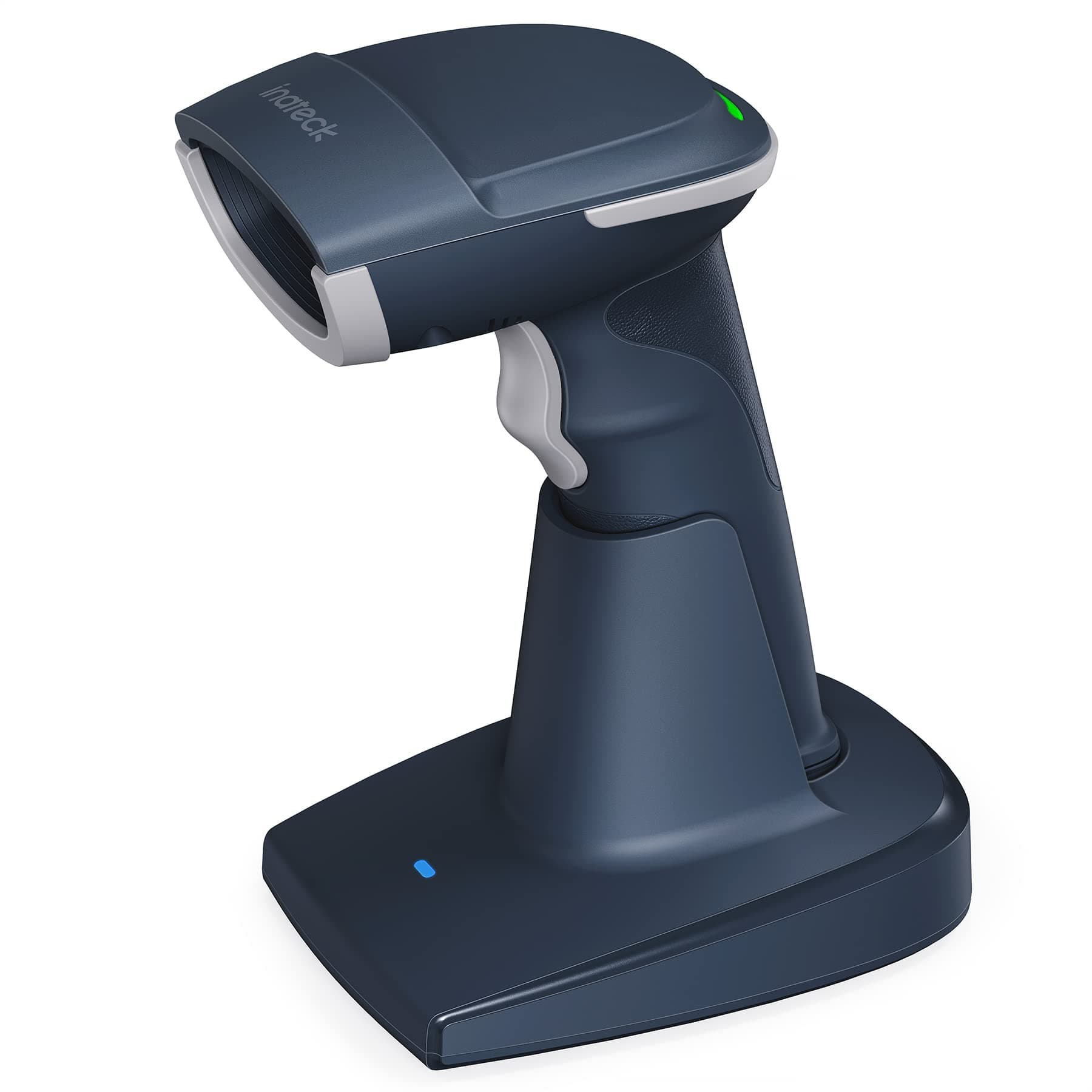 BCST-54 Bluetooth 5.0 Wireless 2D QR Barcode Scanner with Smart Base, Bluetooth 5.0 Barcode Scanner (Blue)