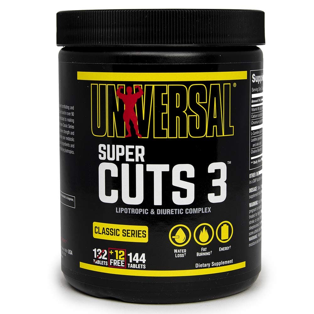 Universal Nutrition Super CUTS 3 130 TABS, 144 Count (Pack of 1)