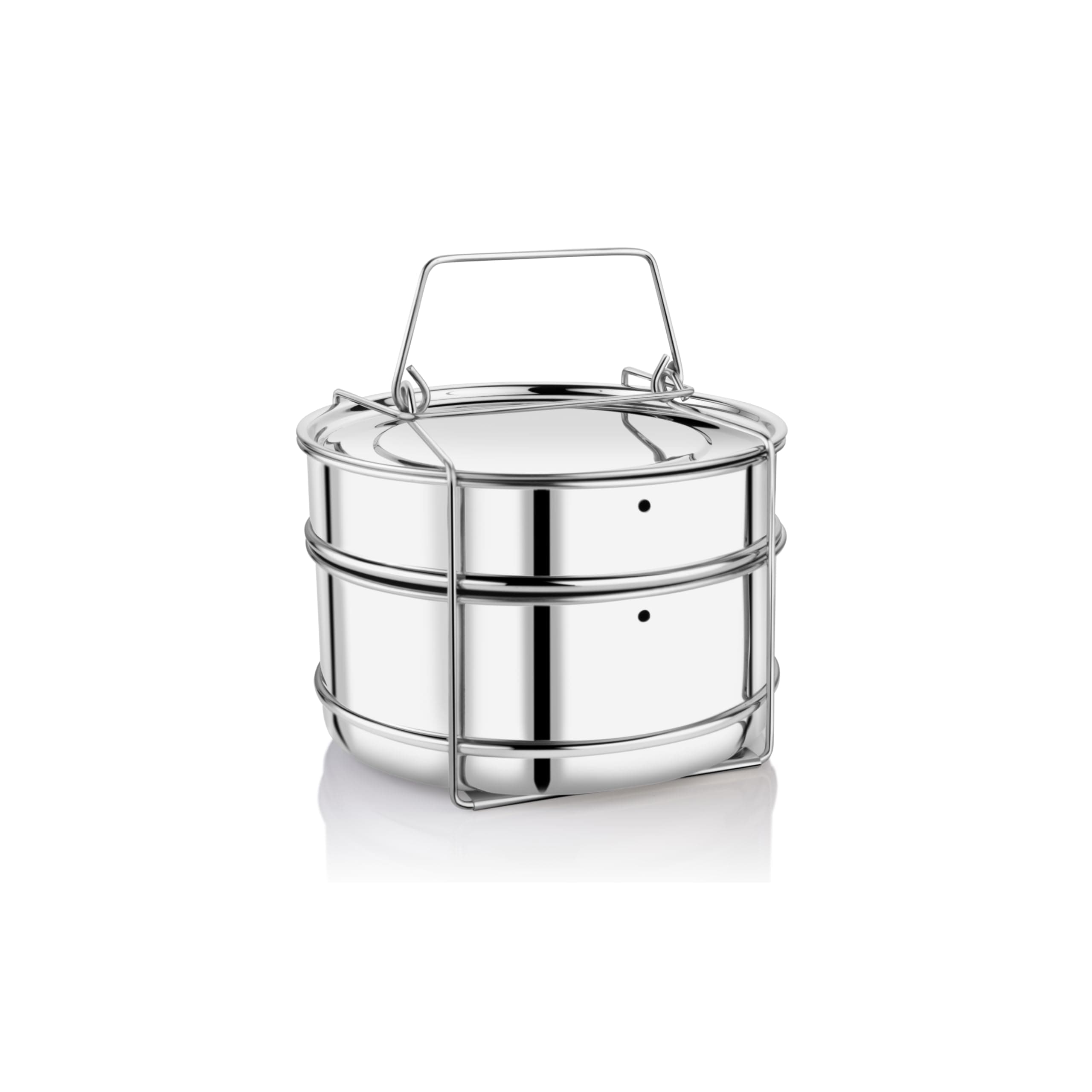 Embassy SS Cooker Separator P7.5 Suitable for 7.5 litres Prestige Deluxe Plus Hard Anodised Outer Lid Pressure Cookers (2 Containers with Lifter, Stainless Steel)