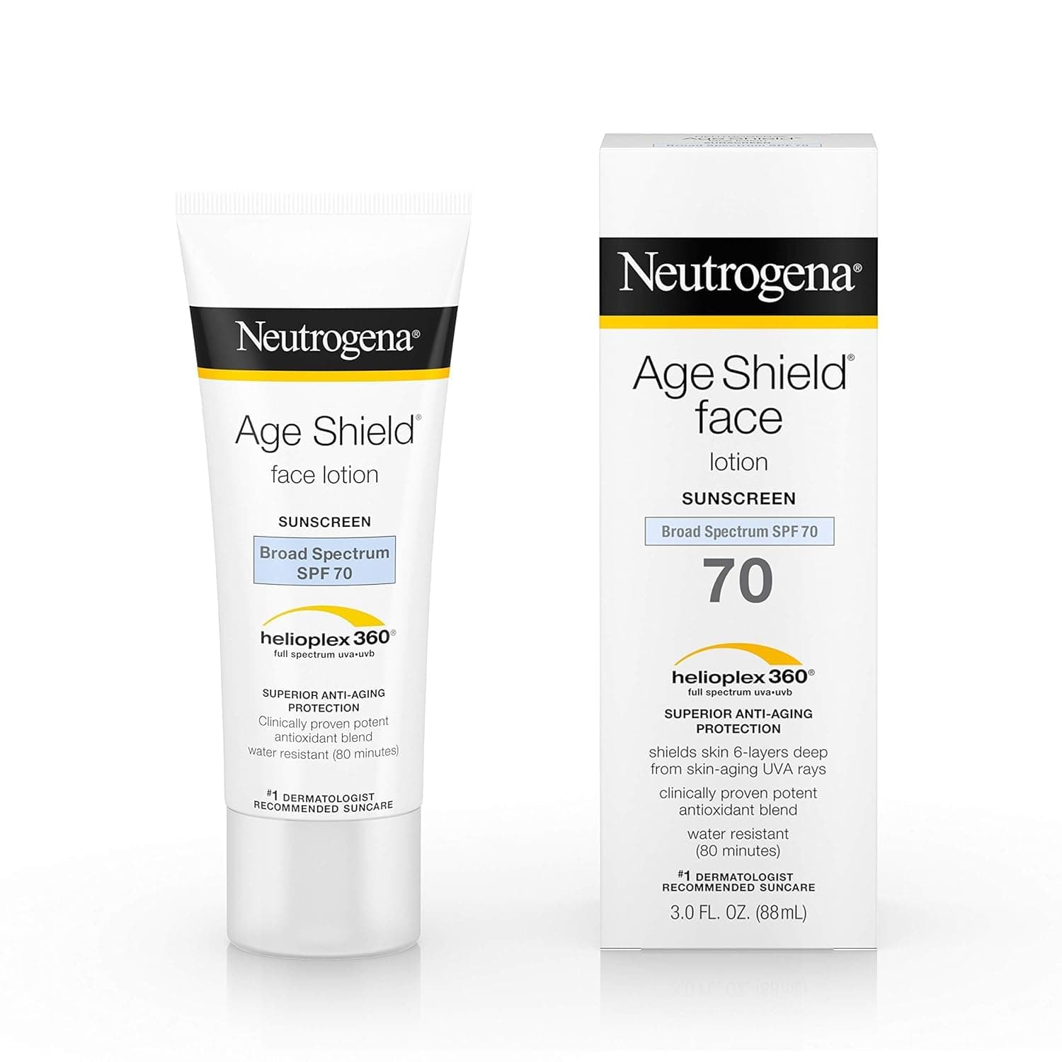 Age Shield Face Lotion Sunscreen Broad Spectrum SPF 70 - 3 Oz