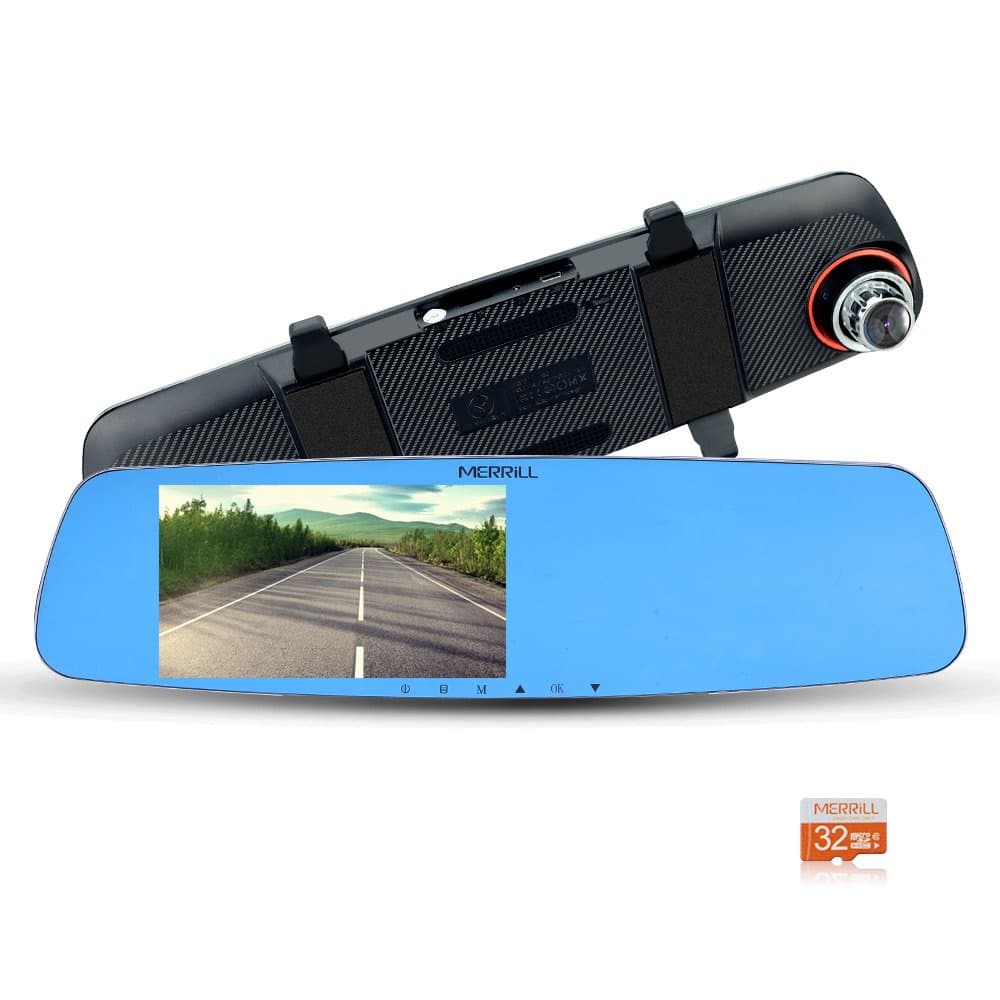 Merrill 1080P dash cam 5'' IPS LCD 170° Wide Angle Night Vision 15 megapixel and 32GB TF card