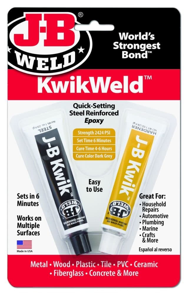 Company 8276 6 Pack 2 oz. KwikWeld Quick Setting Steel Reinforced Epoxy Twin Tube, Dark Grey