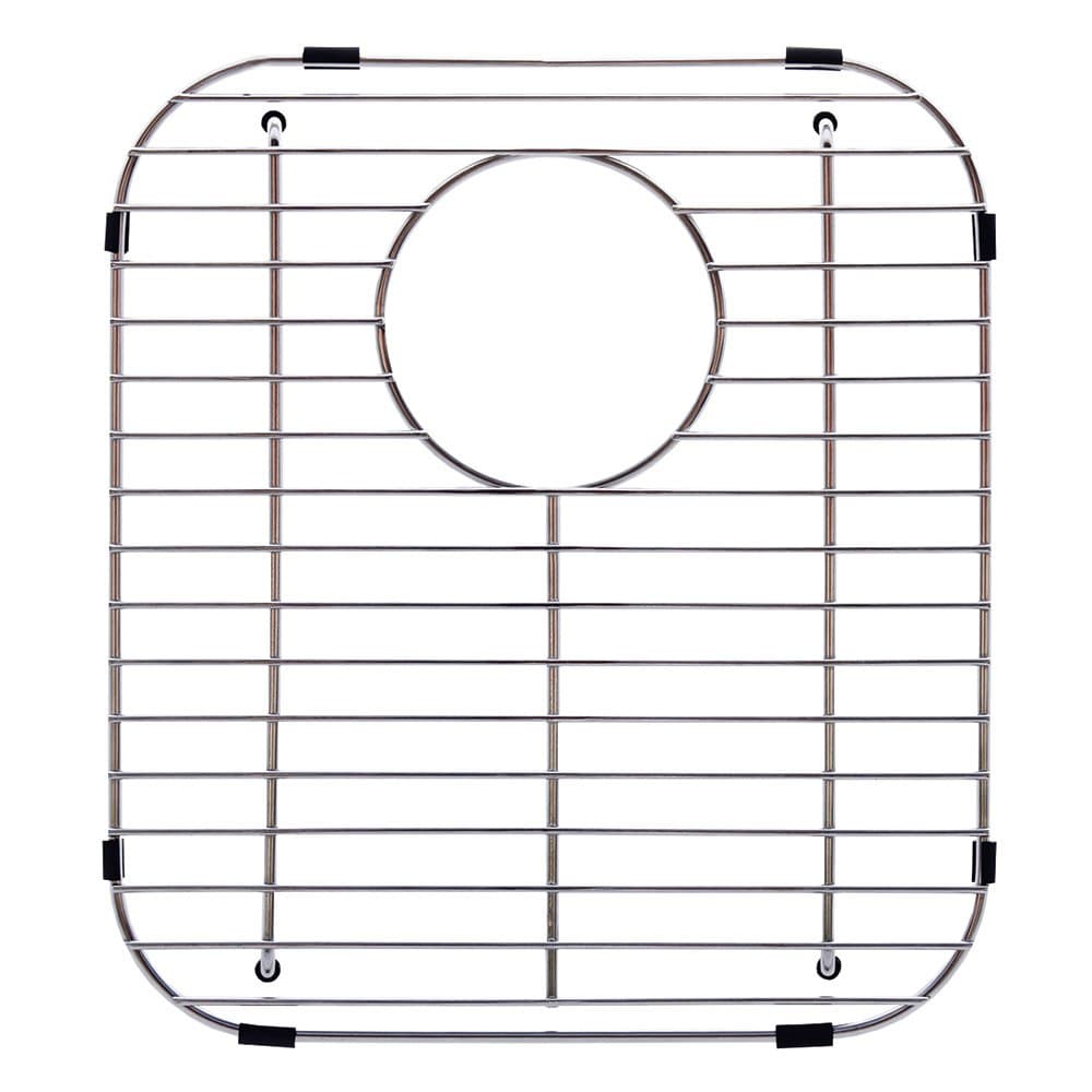 Evolution Universal 13.1 x 11.6-inch Double Bowl Sink Protection Grid in Stainless Steel with Rear Drain, FGD75