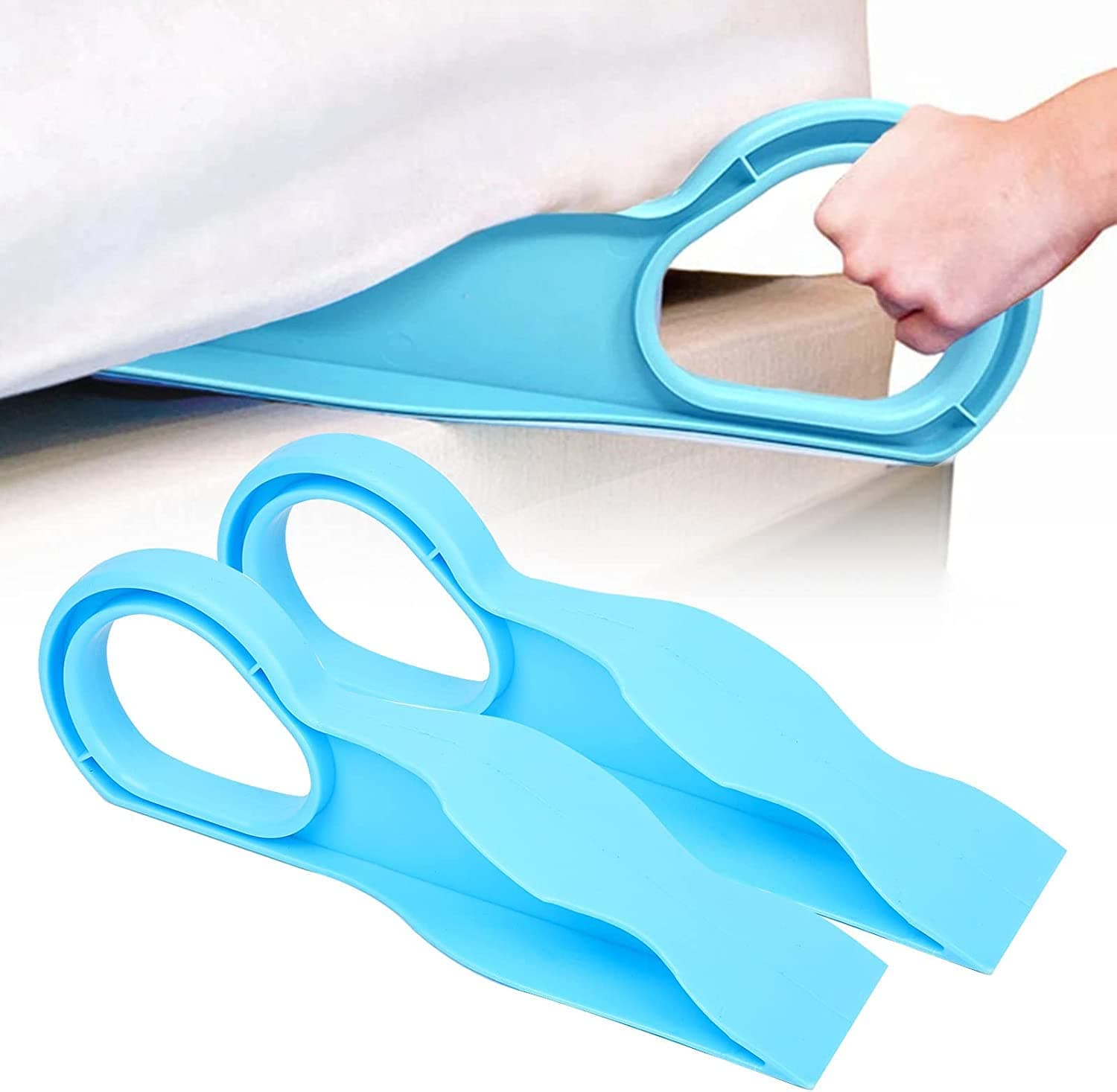 Prostuff.in 2 PCS Ergonomic Bed Wedge Mattress Wedge Elevator, Mattress Lifter for Changing Sheets, Use to Easy Bed Making Mattress Lifting Tool Alleviate Back Pain, Blue Color