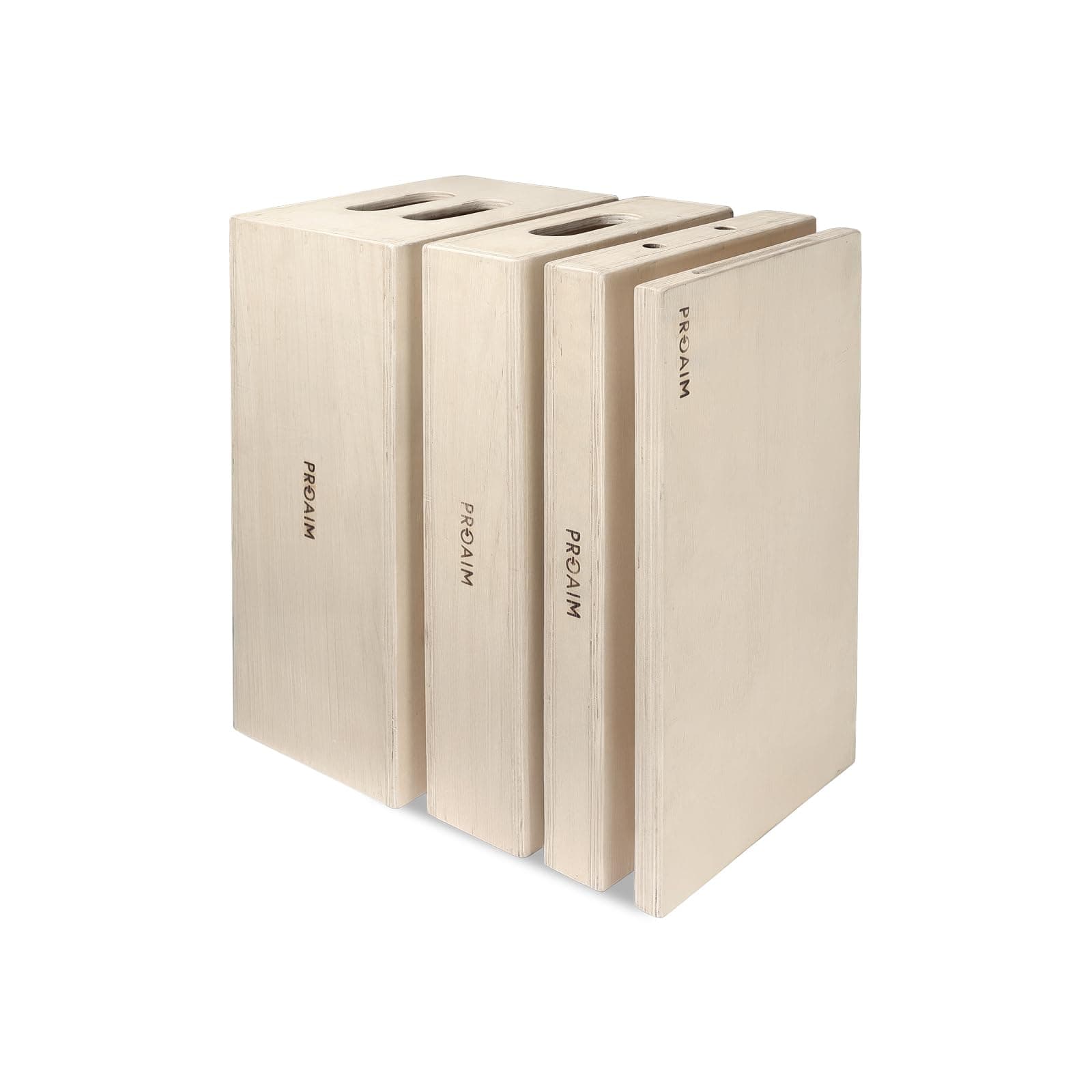 Full Set of 4 Standard White APPL-Boxes for Studio, Film Set & Photography. Multi-Use Wooden Boxes. Use them for Propping, Levelling, Standing. Full, Half, Quarter & Pancake (AB-SET4-WH)