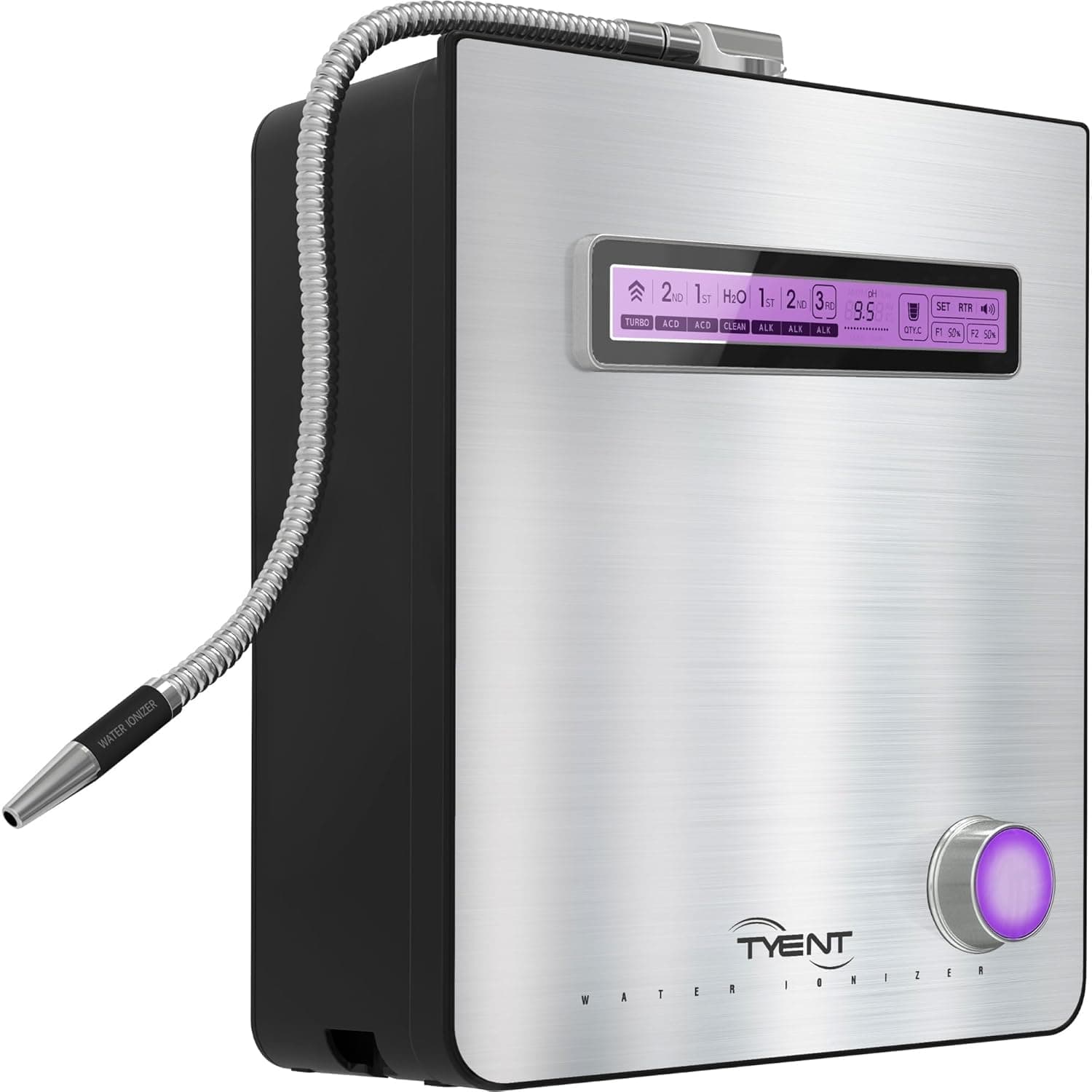 - Tyent - Edge 7 Water Ionizer - Dual Filtration System - Hydrogen Enhanced Water Purification - Adjustable pH Settings with Turbo Mode - Touchscreen Interface & Auto-Flow Stop - Advanced Filtration