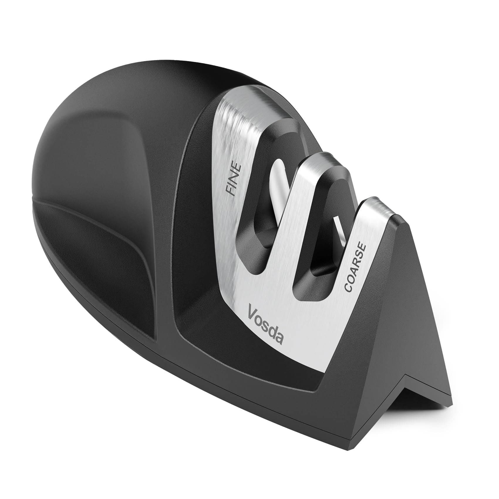 Knife Sharpener, 2-Stage Coarse & Fine Kitchen Knife Sharpener Tool, Black Afilador De Cuchillos, Scissor Pocket Knife Straight Knives Professional Sharpening Tool, Non-Slip Base