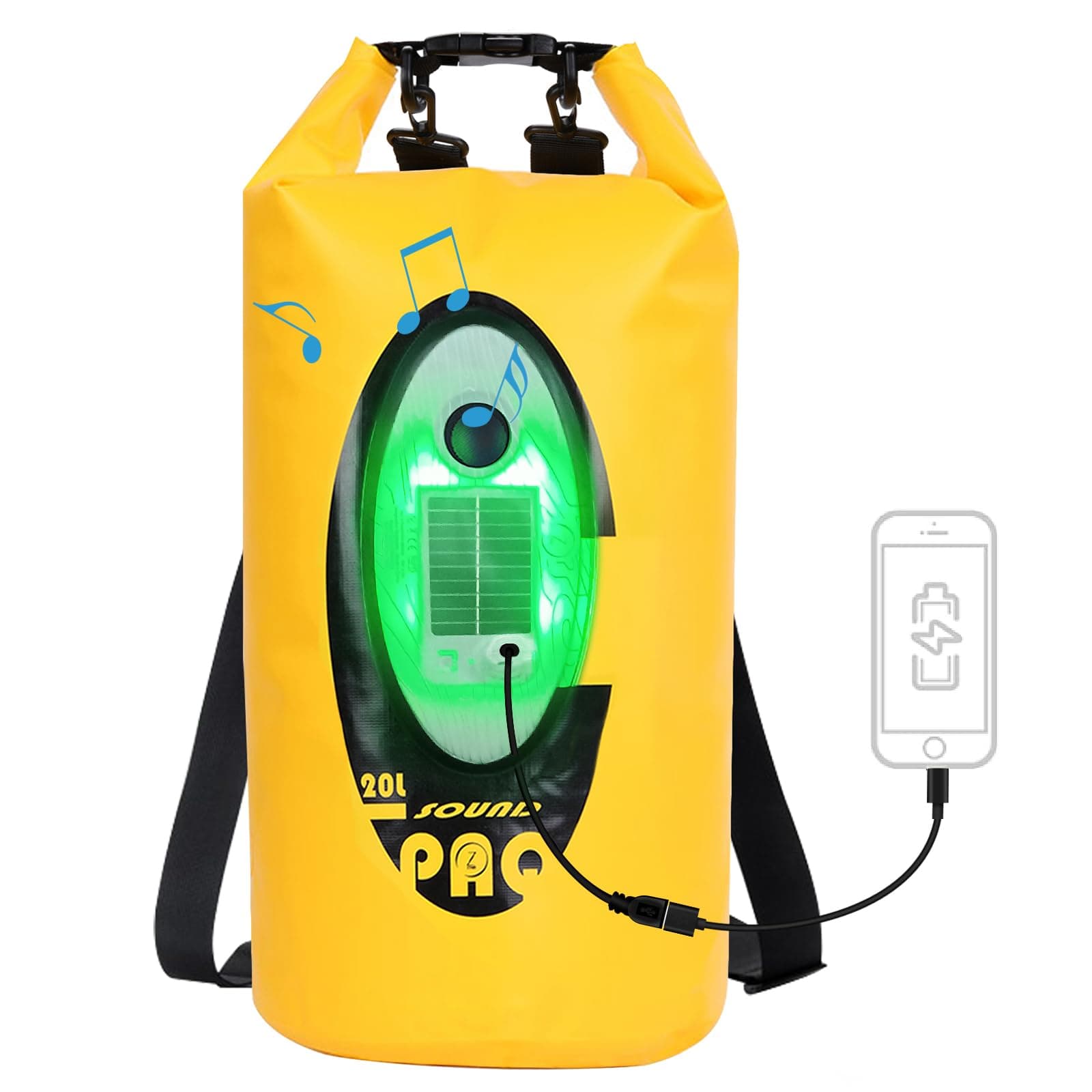 Dry Bag Waterproof with Solar Bluetooth Speaker