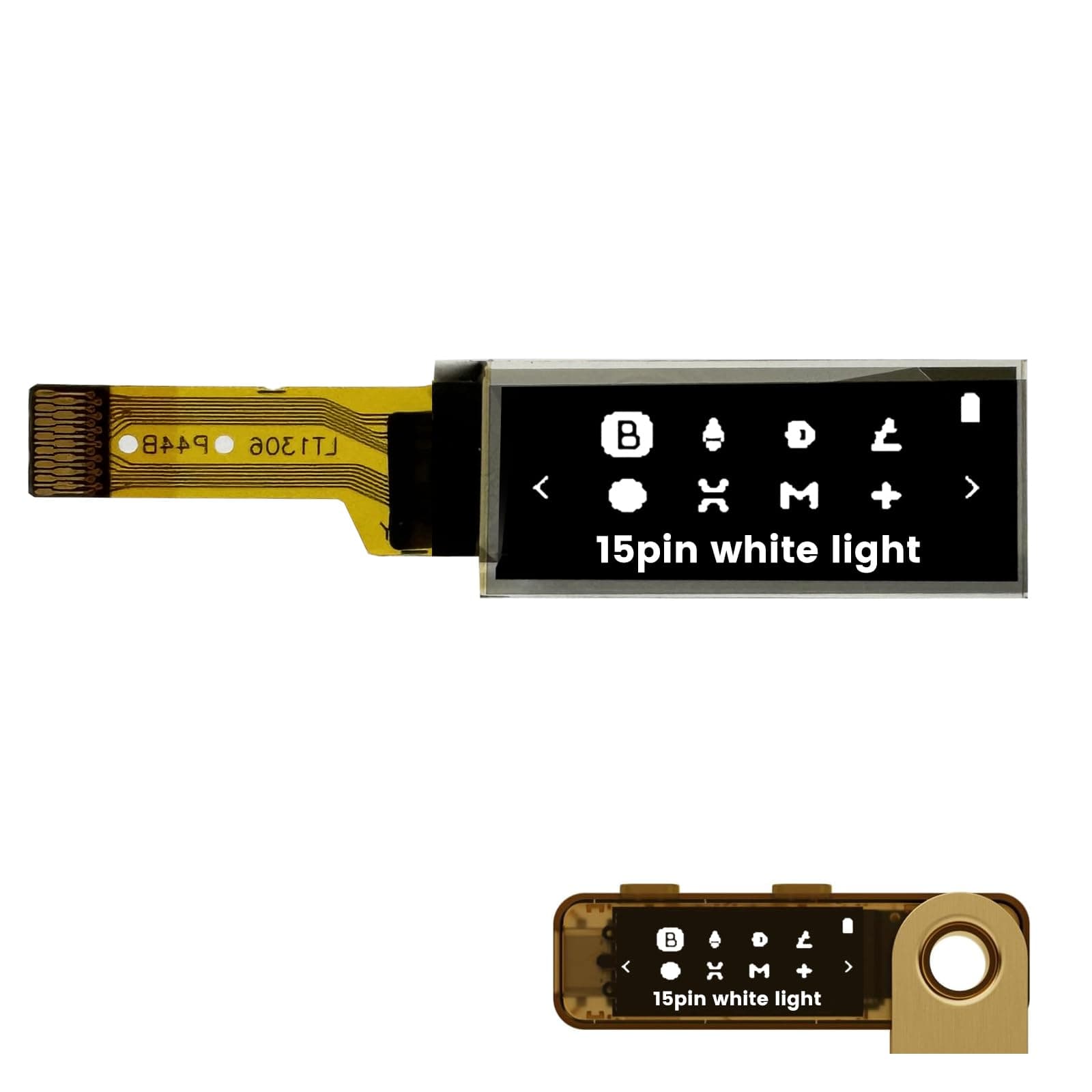 elecsung 1PCS OLED LCD Display Module, 0.91" 4 Wire SPI Serial OLED Screen Driver,128x32 3.3V ~ 4.2V for Ledger Nano S (15Pin White Light, 1pcs)