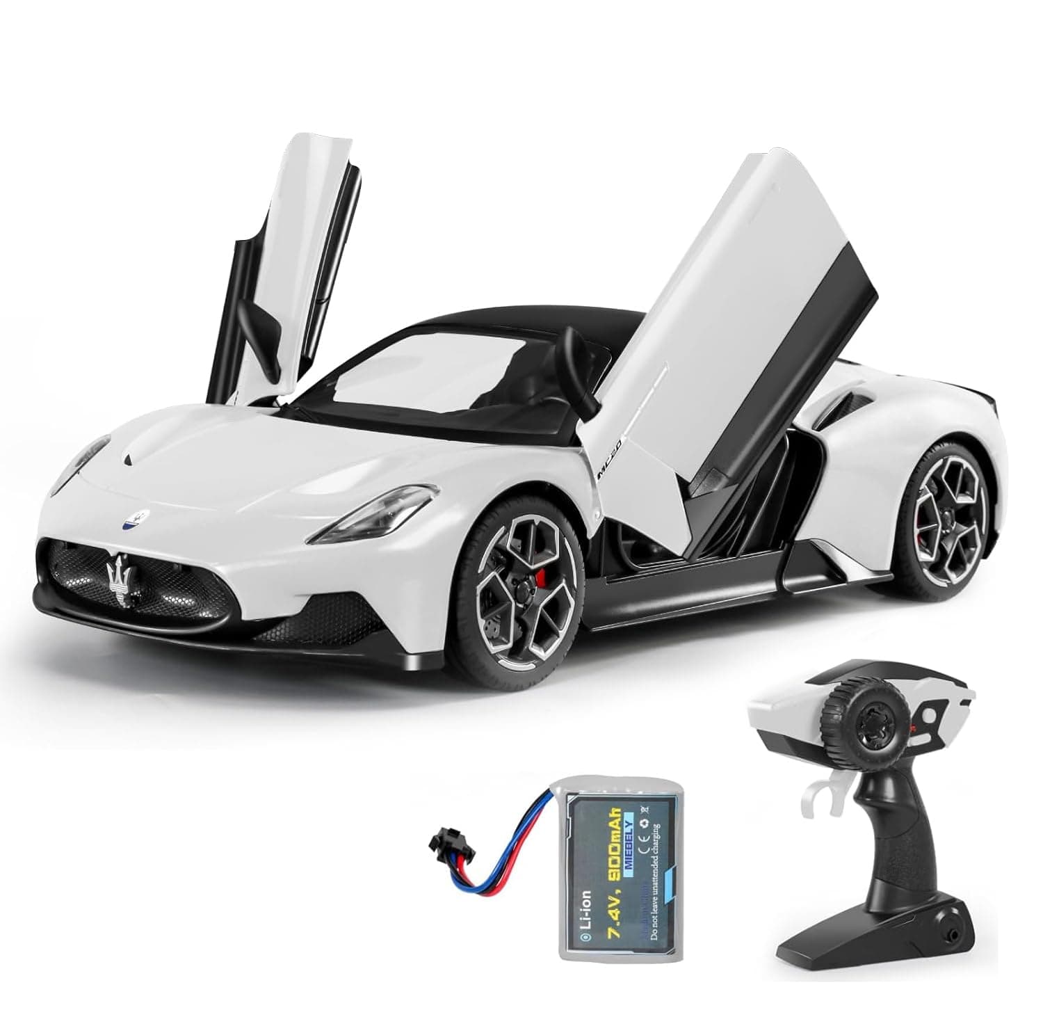 - Maserati Remote Control Car, Openable Door 1:12 Scale Rc Toy Car 7.4V 900mAh Licensed 12Km/h Fast Rc Cars with Led Light 2.4Ghz Model Car for Adults Boys Girls Birthday Ideas Gift (White)