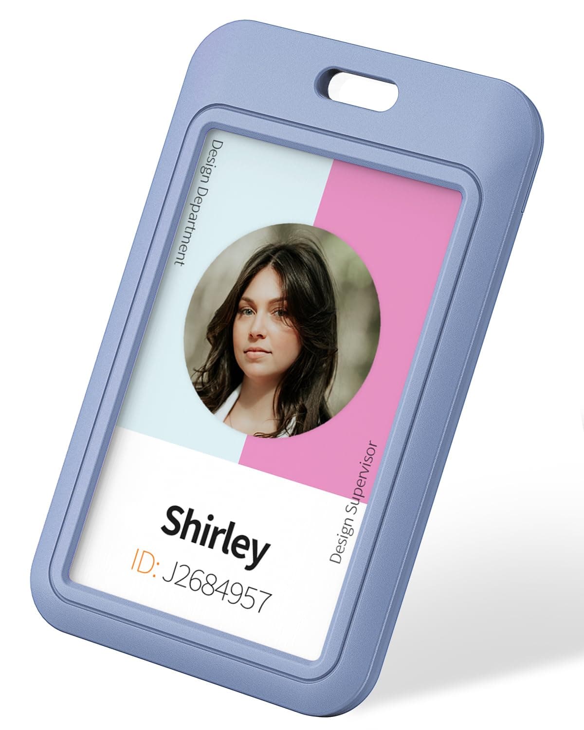 Uniclife 3 Pack Sliding ID Badge Holder Vertical Hard Plastic Case with Clear Window Light-Blue Card Protector Pouch for Office School ID Credit Cards Proximity Key Cards Driver’s Licenses and Passes