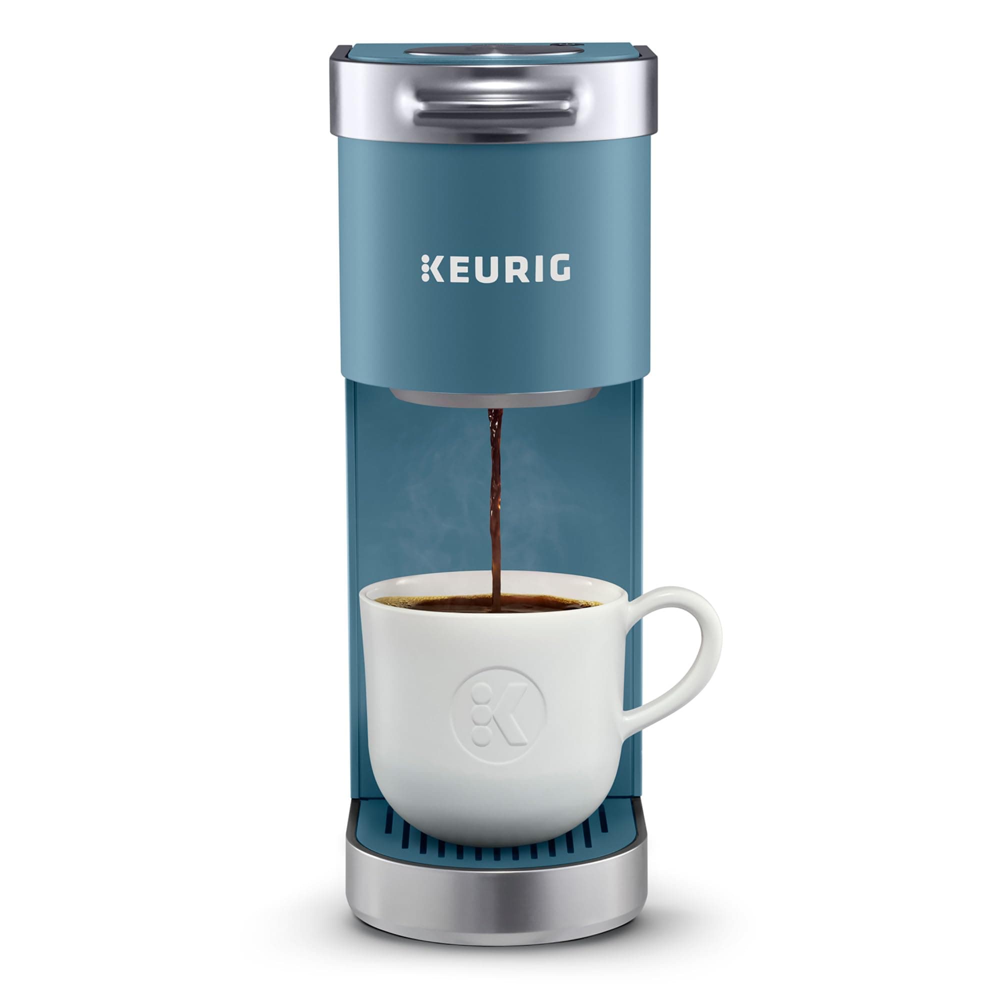 Keurig K-Mini Plus Single Serve K-Cup Pod Coffee Maker, with 6 to 12oz Brew Size, Stores up to 9 K-Cup Pods, Travel Mug Friendly, Evening Teal