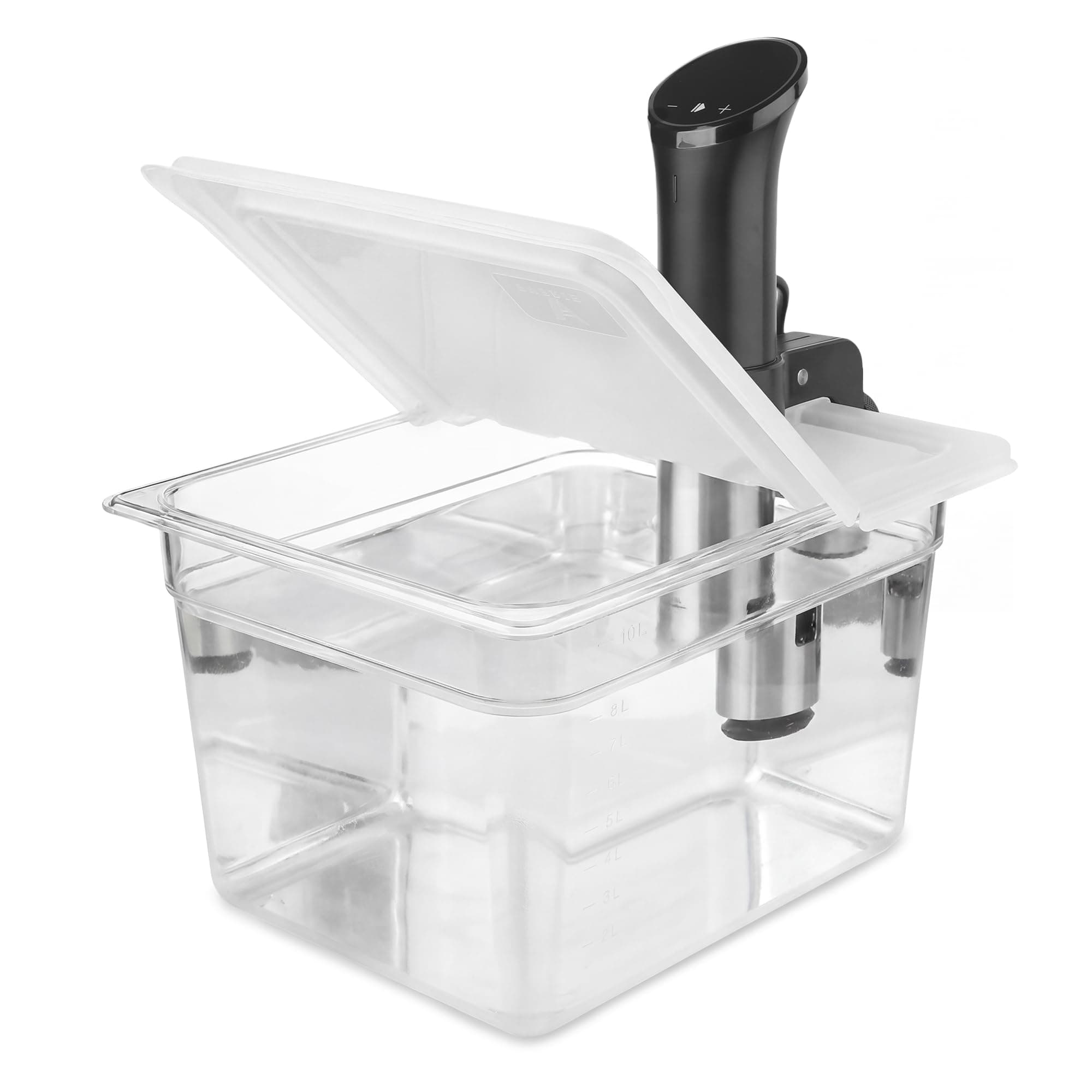 EVERIE Sous Vide Container 12 Quart EVC-12 with Collapsible Hinged Lid Compatible with Anova Nano or AN500-US00 or Anova Pro 3.0, Also Fits Instant Pot