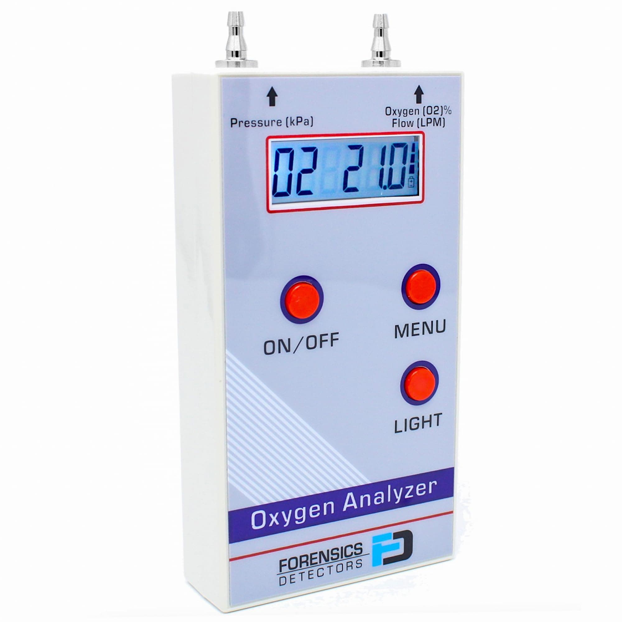 Forensics Oxygen Analyzer 21% to 100% O2 Digital Flow and Pressure Readout