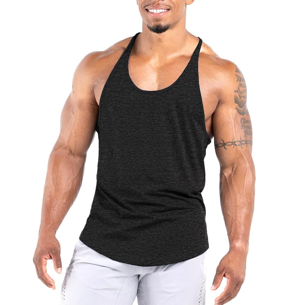 Men's Workout Stringer Tank Tops Athletic Quick Dry Y-Back Tops Bodybuilding Muscle Shirts for Gym(1 Or 3 Pack)
