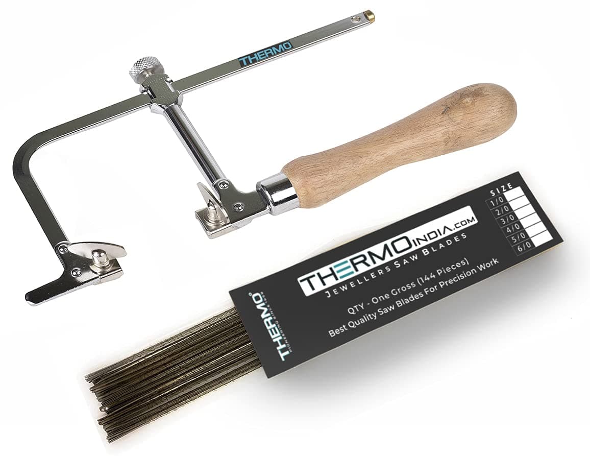 Thermo Adjustable Coping Saw with 144 Piece Blades (75mm Inner Height) - Made in Bharat