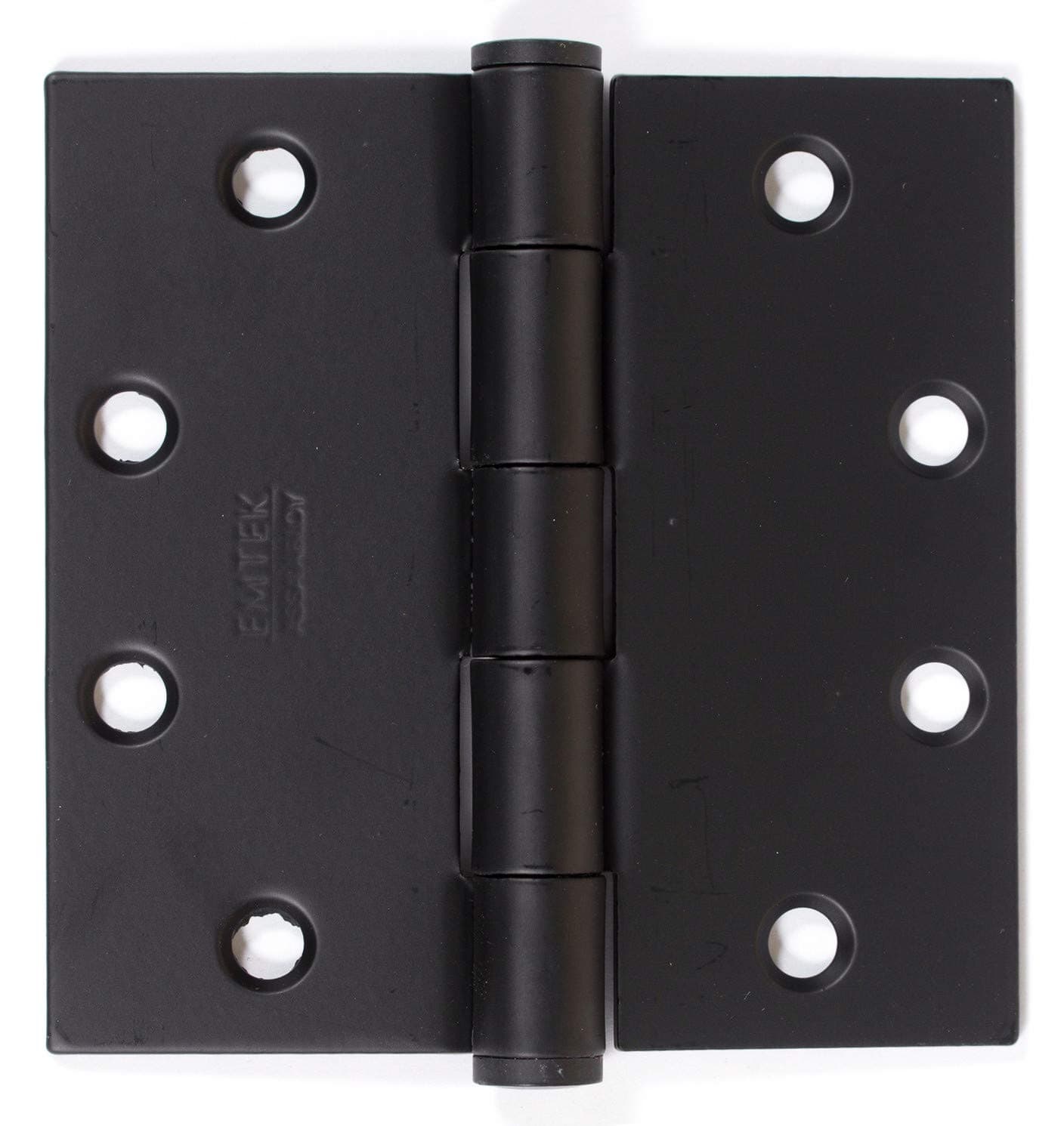Emtek92015 4.5'' x 4.5'' Square Corner Plain Bearing Mortise Door Hinge - Pair, Flat Black