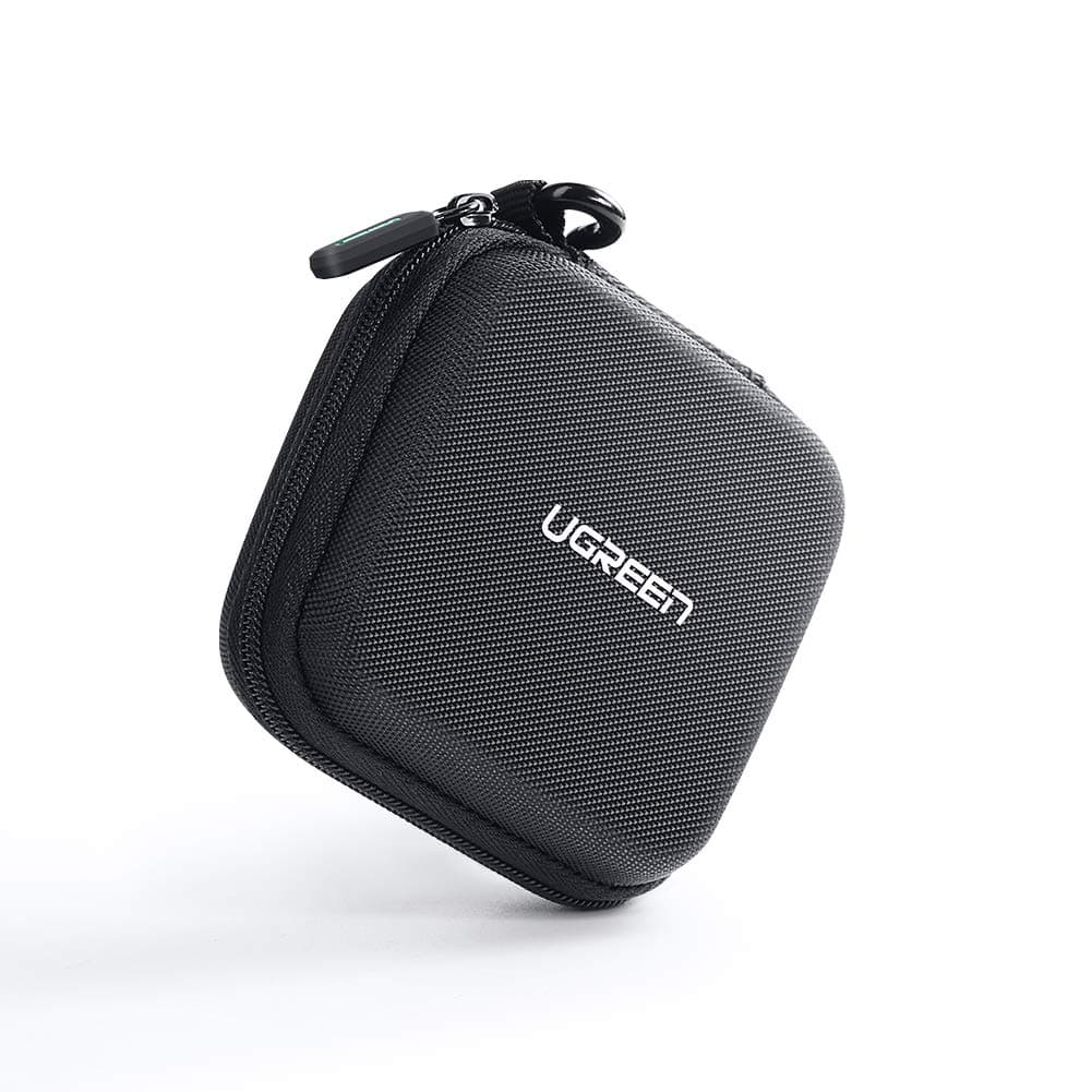 UGREEN Earphone Case Small Headphone Hard Case Carrying Bag Pouch with Mesk Pocket and Double Zipper for AirPods, in-Ear Earbuds from Sony, Skullcandy, Sennheiser, Bose,Beats,Grado,Panasonic,Philips