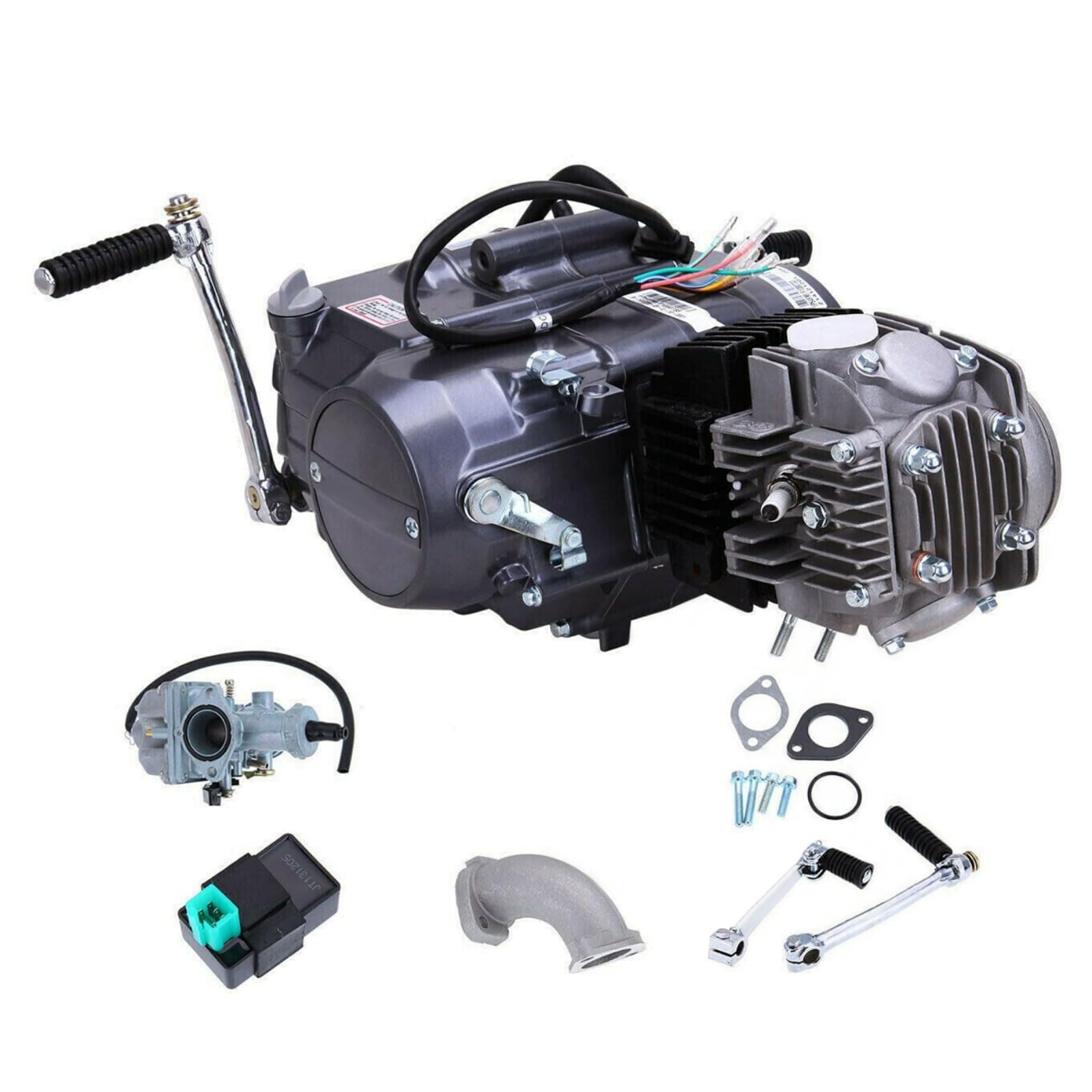 125CC 4-Stroke Engine Motor Kit, Single Cylinder Air-Cooled Motor Engine for Honda CRF50 XR50 CRF70 Z50R QR50 Dirt Pit Bike, Engine Kit with Manual Clutch and PZ22 Carburetor