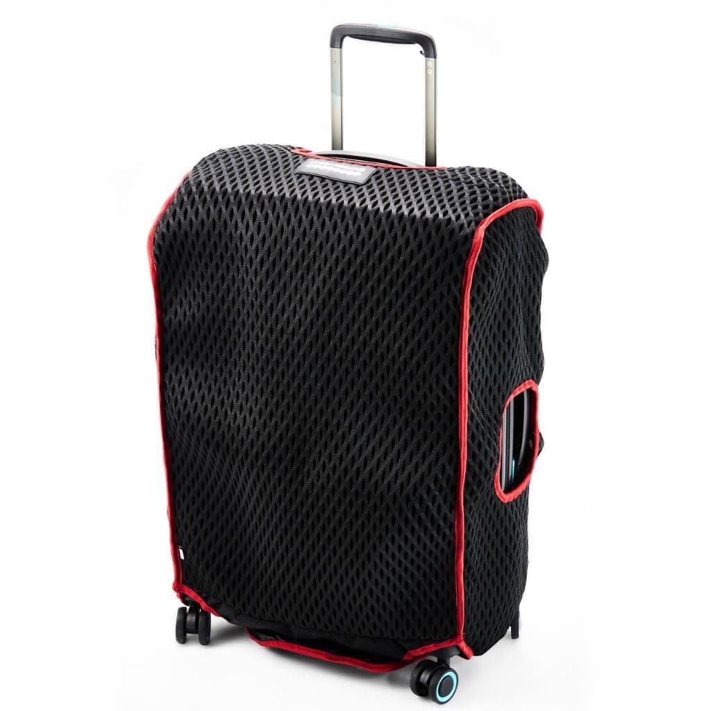 3D-Mesh Suitcase Protector Cover with TSA Approved Lock | Medium 25-28 inch | Red