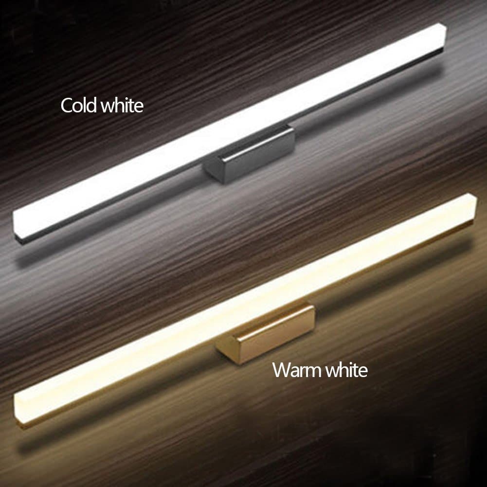 Modern Bathroom Wall Light Mirror Front LED Lighting Waterproof Antifogging LED Tube Bathroom Vanity Light Steel+Aluminum+Acrylic (20W 47.2 inch, Cold White)