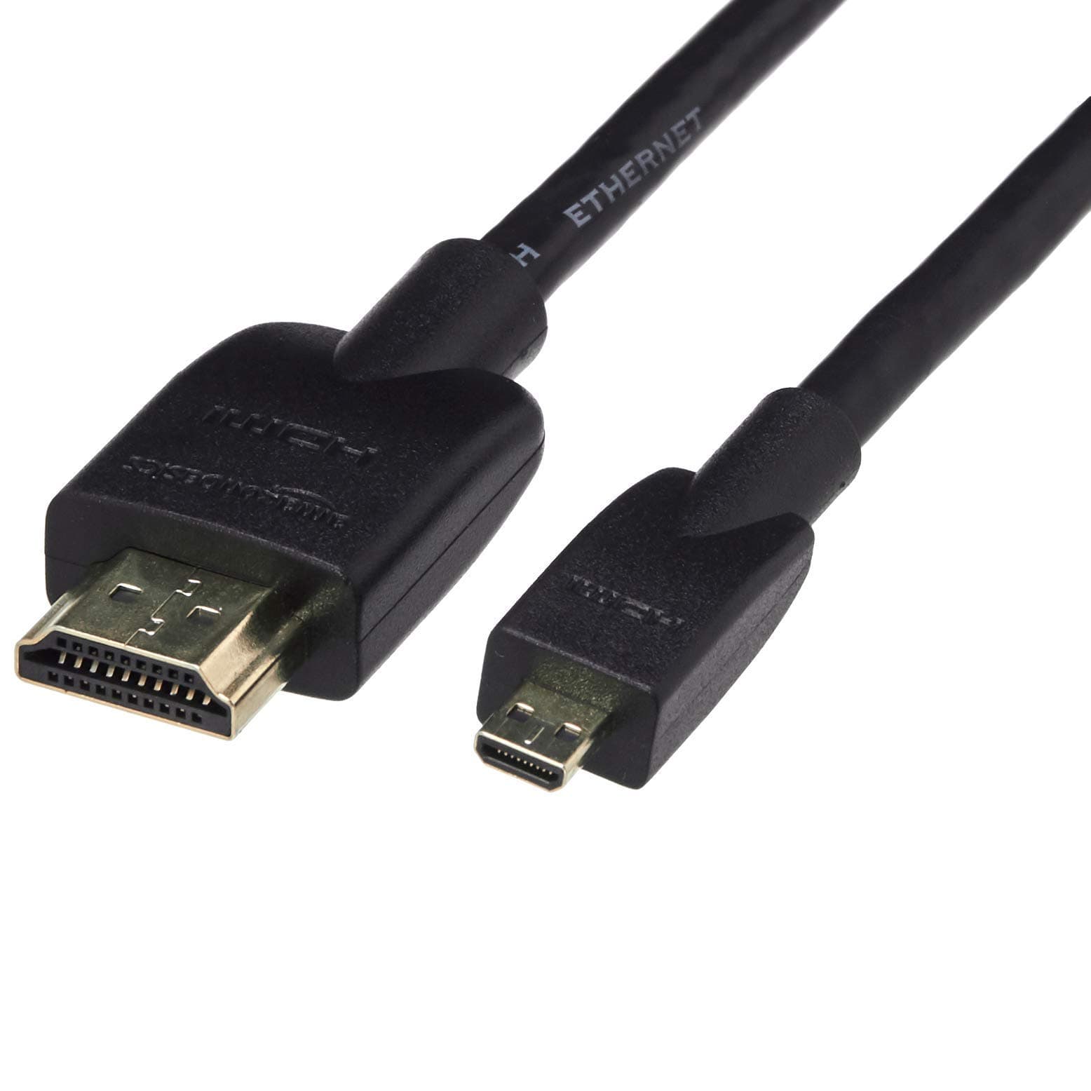 Amazon Basics Flexible and Durable Micro HDMI Cable (18Gpbs, 4K/60Hz) - 6 Foot (2M), Black