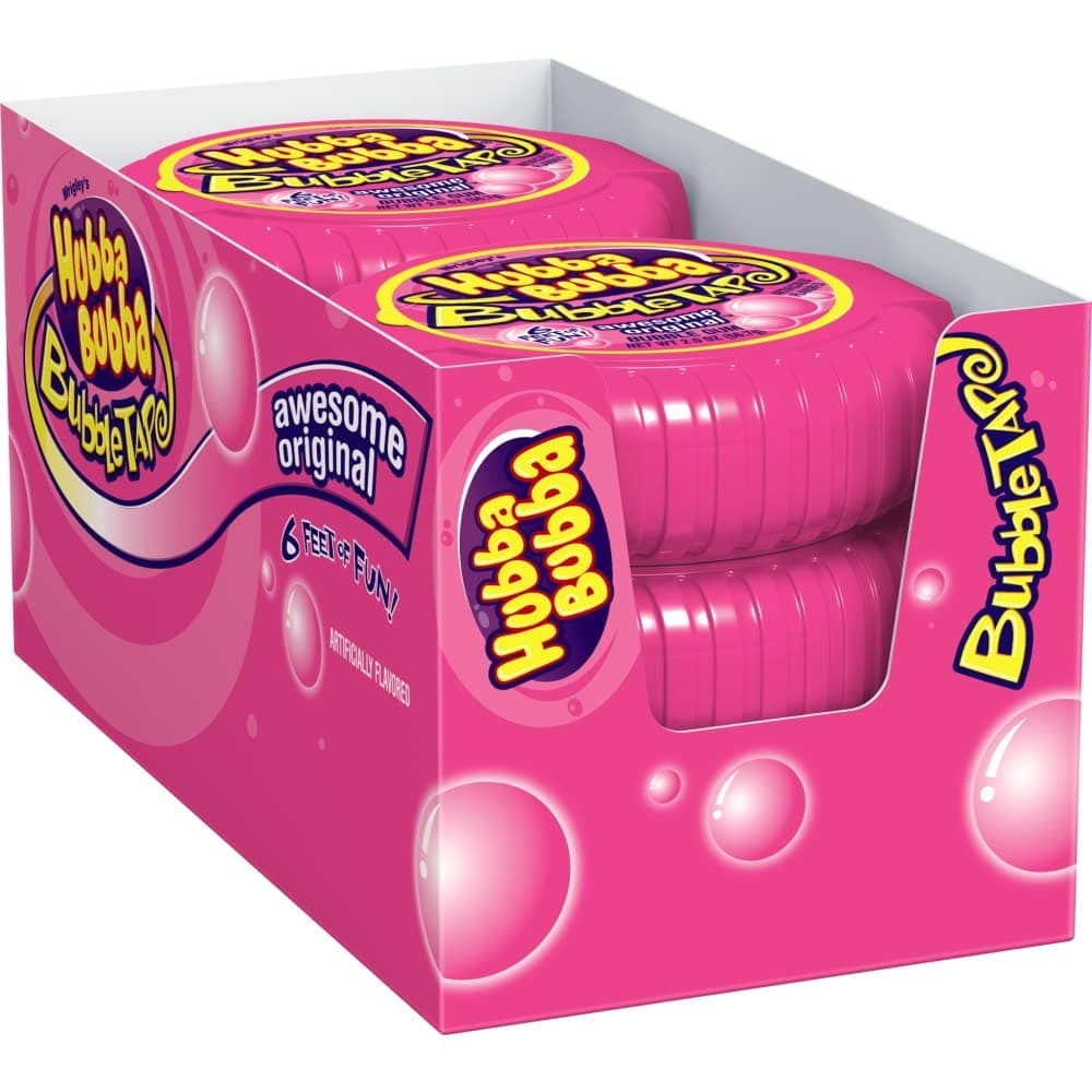 Bubble Gum Tape - Original Chewing Gum Bulk Pack, 2 oz, Pack of 6 Candy Bulk