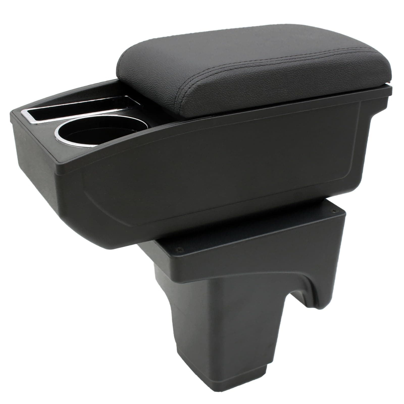 Car Armrest Box for Ford Focus 2012-2018 MK3 Auto Accessories Center Console Leather Arm Rest Double-Layer Storage Space with Cup Holder (Black Thread)