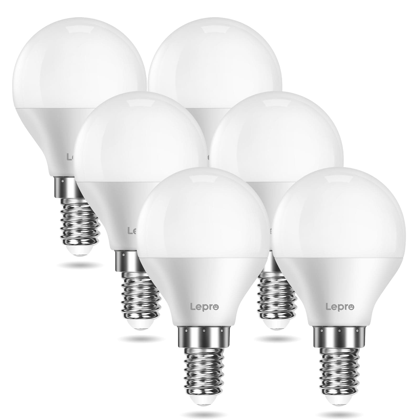 E14 LED Light Bulb, 4.9W 470lm, 40W Equivalent SES E14 Bulb, Warm White 2700K E14 Golf Ball Bulb, Energy Saving LED P45 Bulb, 220-240V, Non-Dimmable, Pack of 6