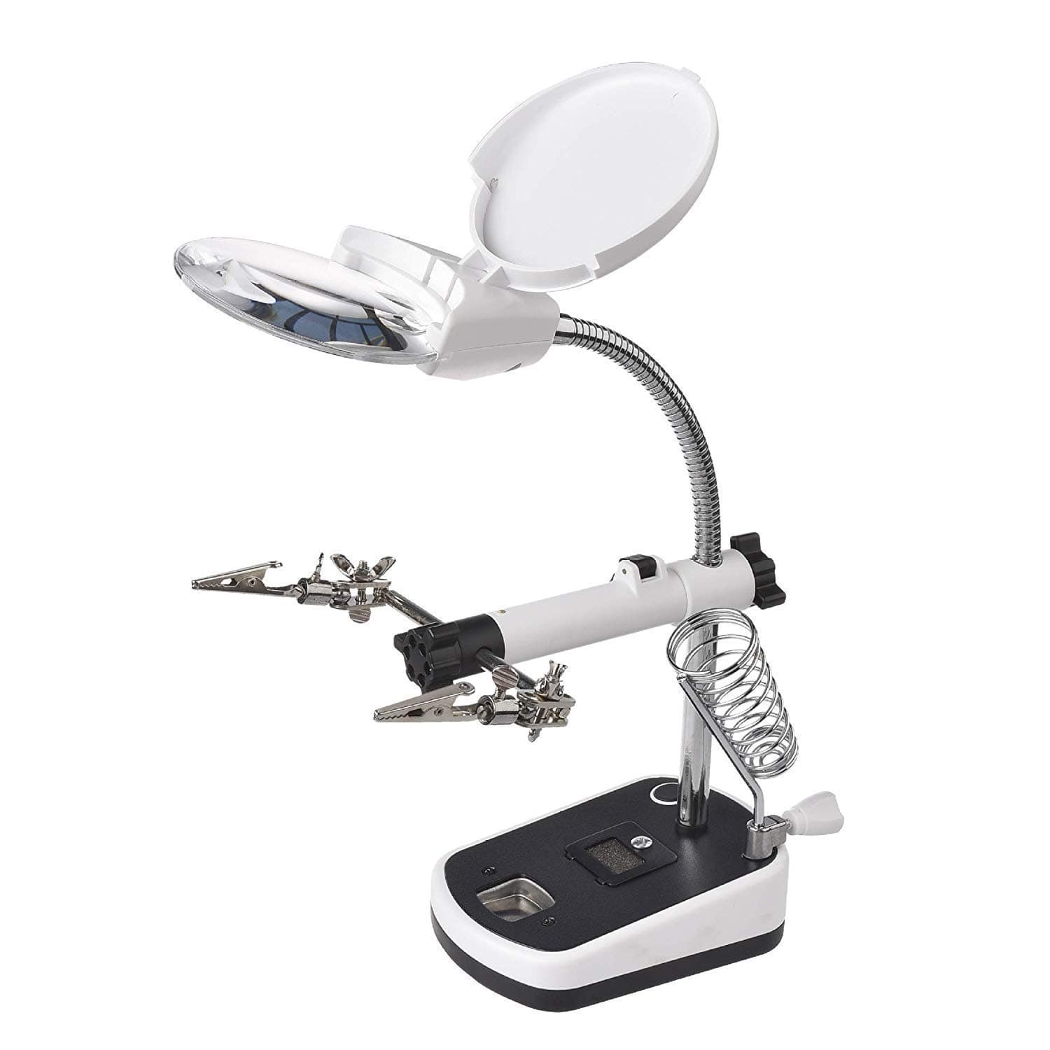 KEWEI Wall Lights Wall Lamp 3.5X 10X 5Led Light Magnifier & Tabie Lamp Helping Hand Repair Clamp Alligator Auxiliary Clip Stand Tabietop Magnifying Glasses