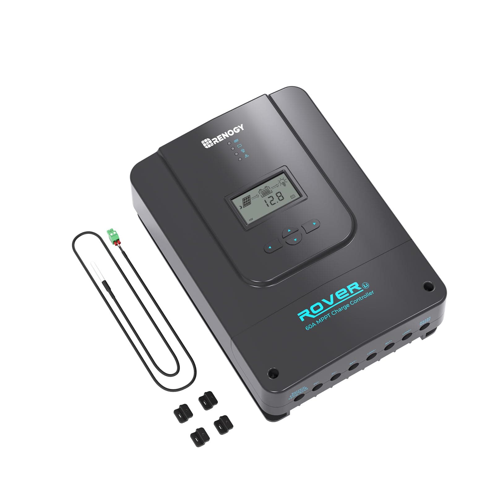 Solar Charge Controller 60A 12V24V36V48V DC Input Auto Parameter MPPT Charge Controllers for Solar Panels Adjustable LCD for Gel Sealed Flooded Lithium Battery