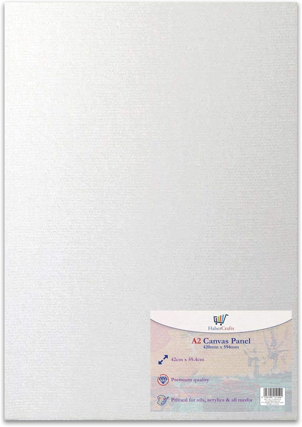 A2 Canvas Panel Stretched Blank Canvas Board Primed Artist Boards 100% Cotton for Oil Paint Acrylic Painting Mixed Media Acid Free White Canvases Art Painting Panel (A2 Size - 420 x 594mm - 1 Board)