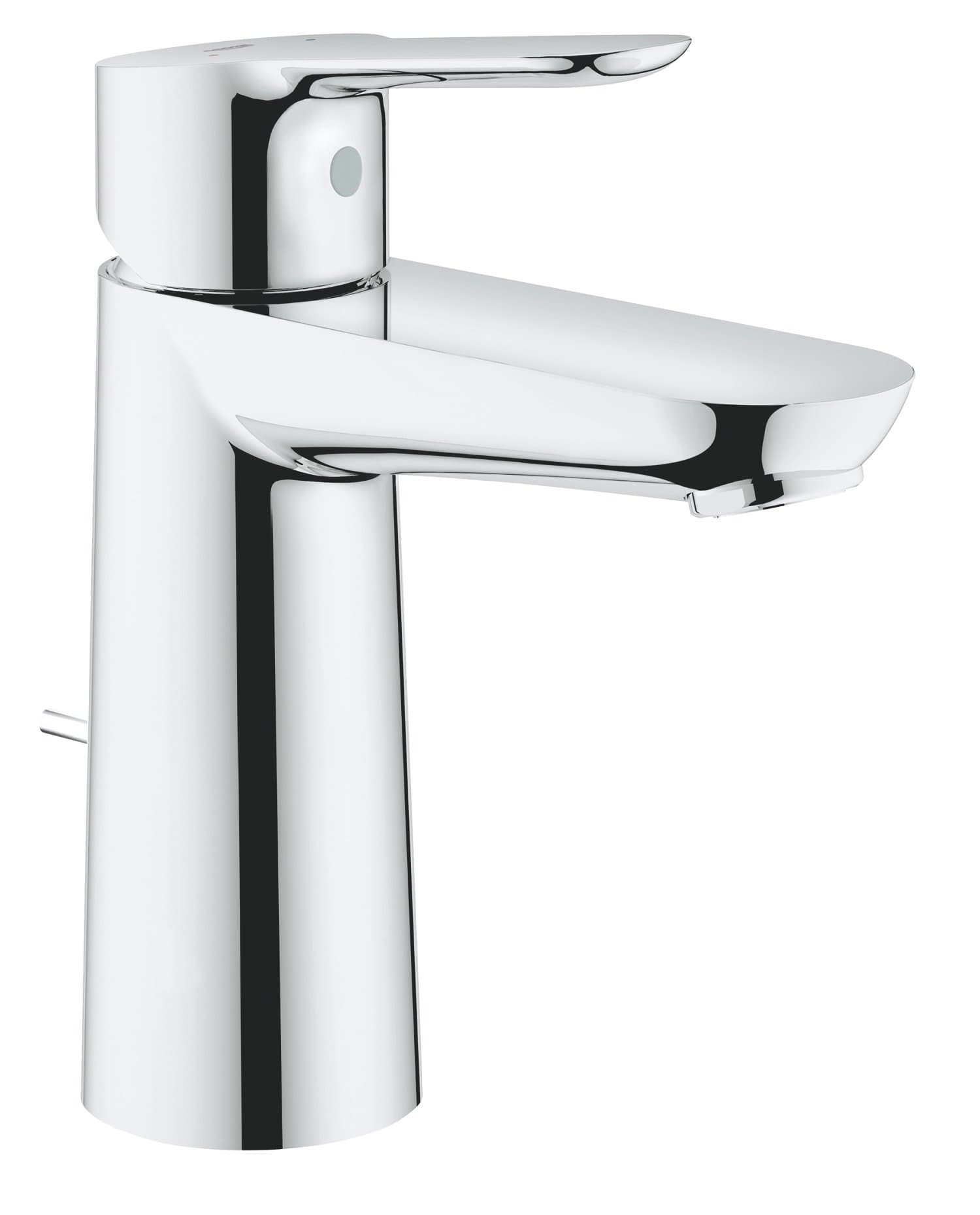 BauEdge Basin mixer 1/2" | M-Size | With Plastic Pop-up Waste Set 1 1/4" | Water Saving | Easy to Install | Chrome | 23758000