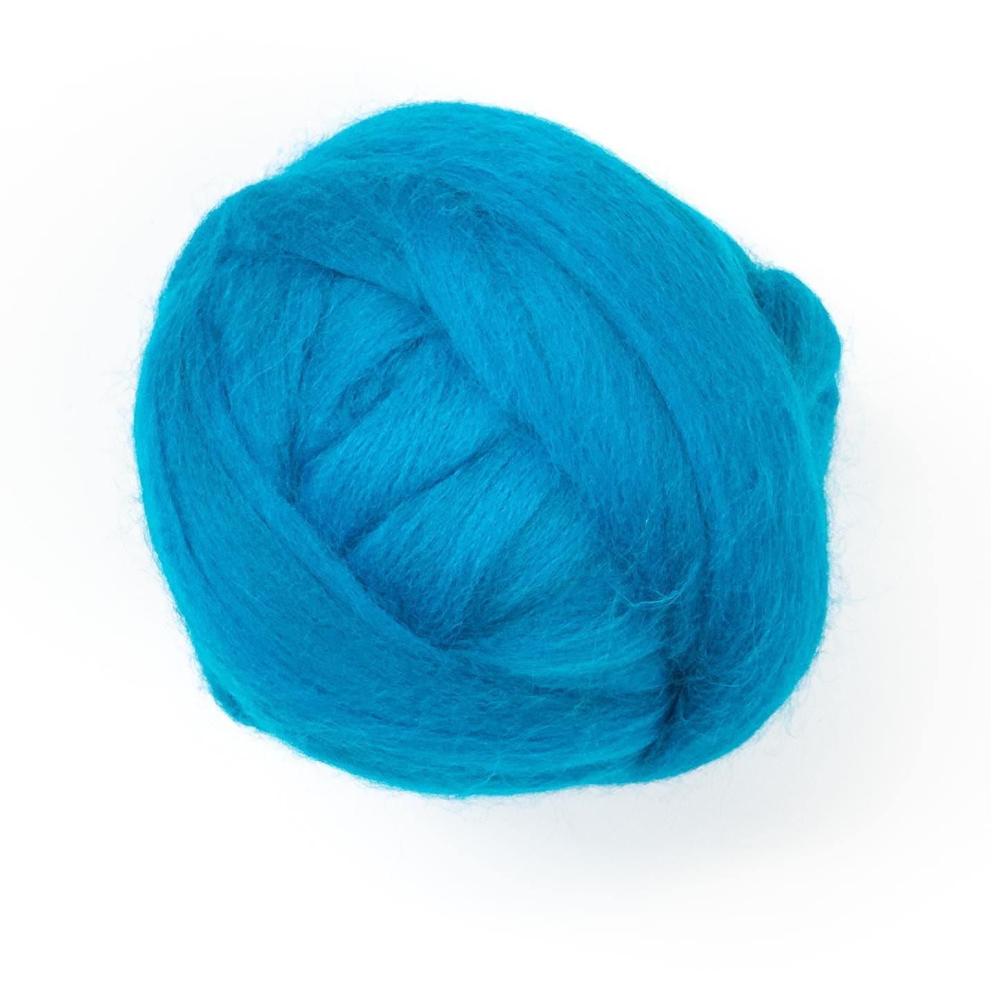 Colored Natural Wool roving, 8 OZ. Best Wool for Needle Felting, Wet Felting, handcrafts and Spinning. (Turquoise)