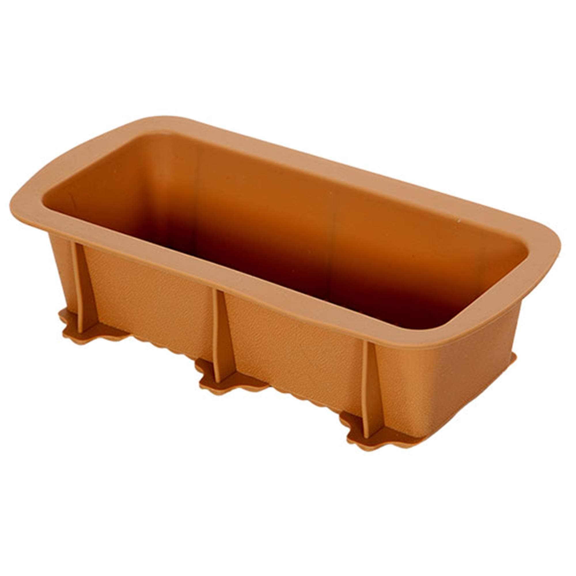 Elbee Home 620 Premium Silicone Loaf Pan for Baking Bread Cake Easy Release in Brown