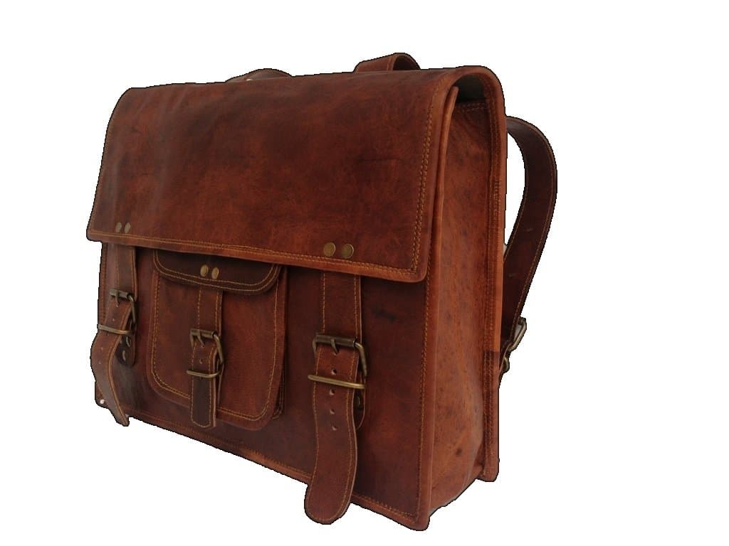 True Grit Leather Rugged Genuine Leather 16 Inch Rucksack Backpack