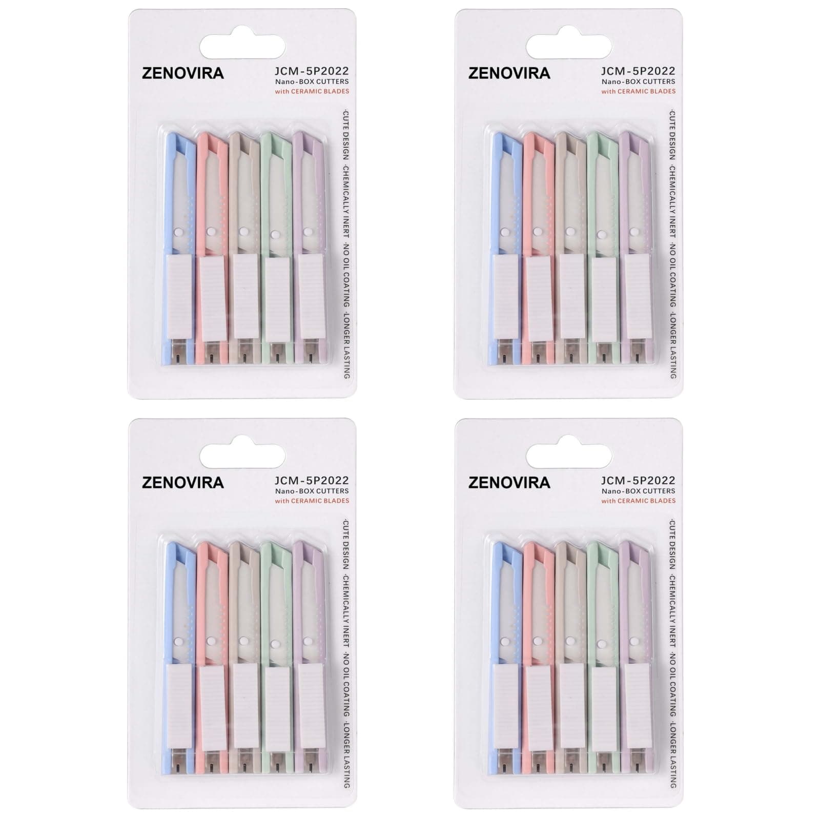 20 Pcs Mini Utility Knife, Ceramic Blades Box Cutter, Art Kinfe, 5-Pack*4=20 Knives, for office, Home, school