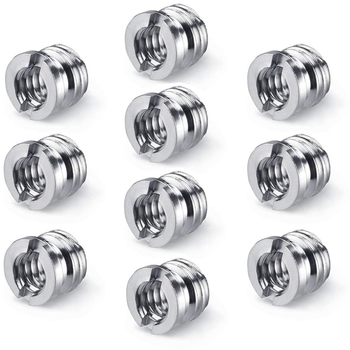 Camera 1/4"-20 to 3/8"-16 Reducer Bushing Convert Screw Adapter for Monopod, Tripod, Ballhead, Stand and Video Light DSLR SLR (10 Pack)