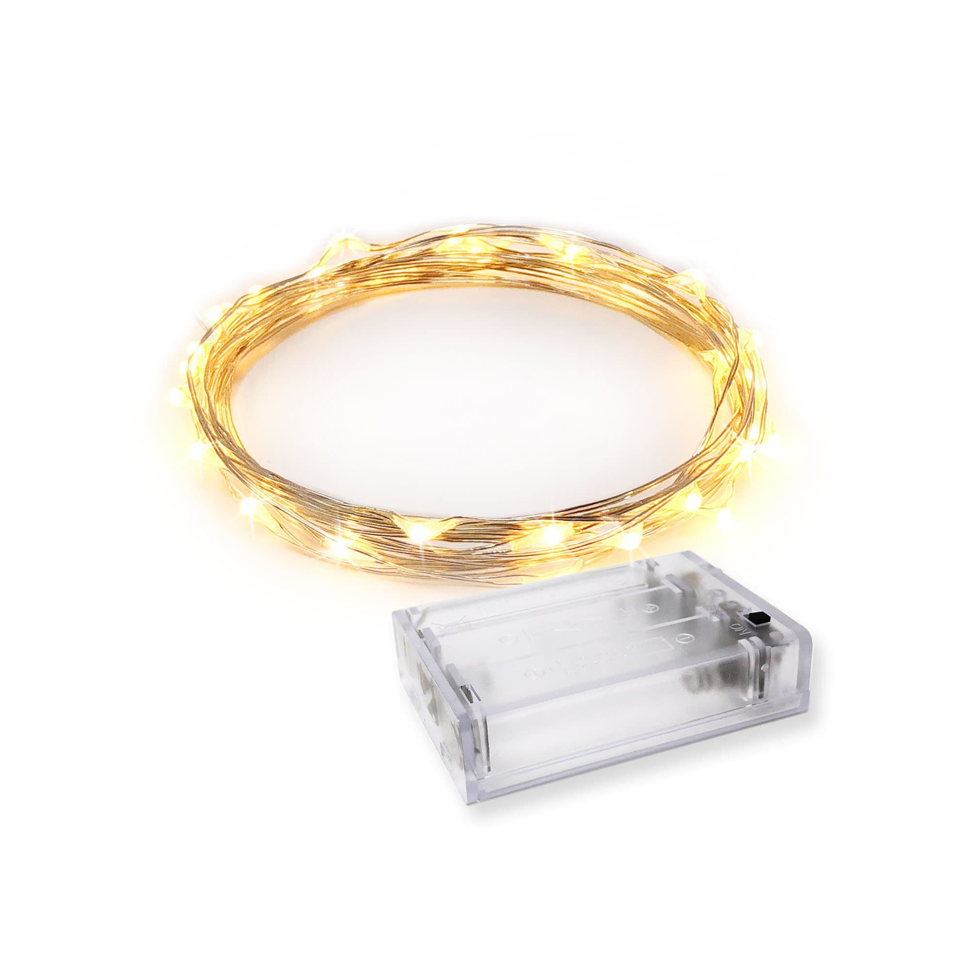 30 LEDs Warm White Color String Lights Silver Wire Indoor and Outdoor 9.5 Feet Firefly Starry Fairy Lights Battery Powered for DIY, Christmas, Holidays, Party, Bedroom and Centerpieces