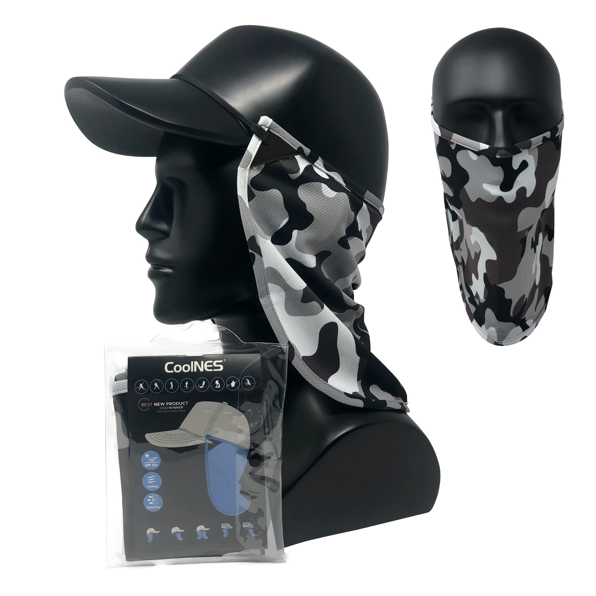 CoolNES - UV Sun Protection Neck Drape Adjustable Multifunctional 2 in 1 Face Covering for Outdoor Fishing - Unisex