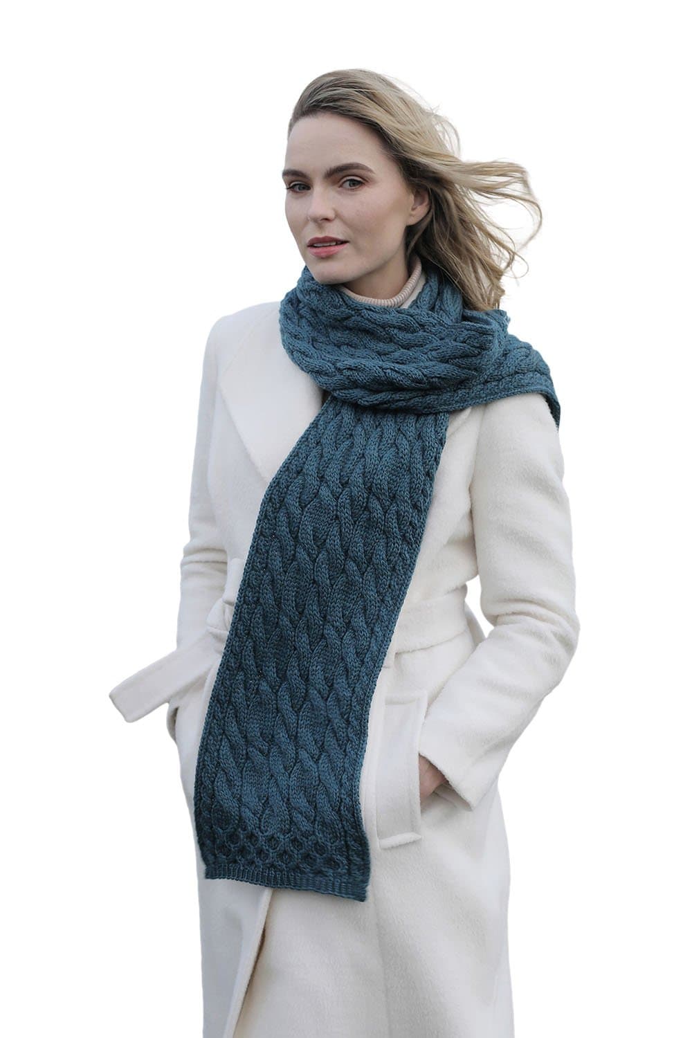 SuperSoft Merino Wool Cable Knit Irish Scarf