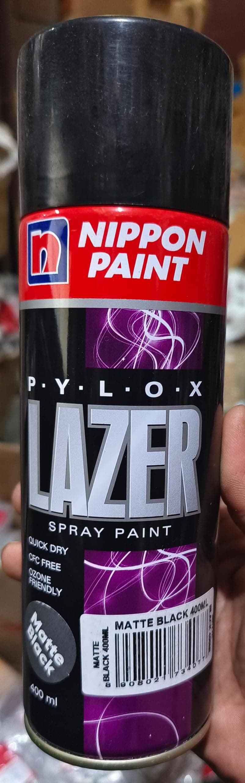 NIPPON SPRAY PAINT PYLOX 400ML MATT BLACK