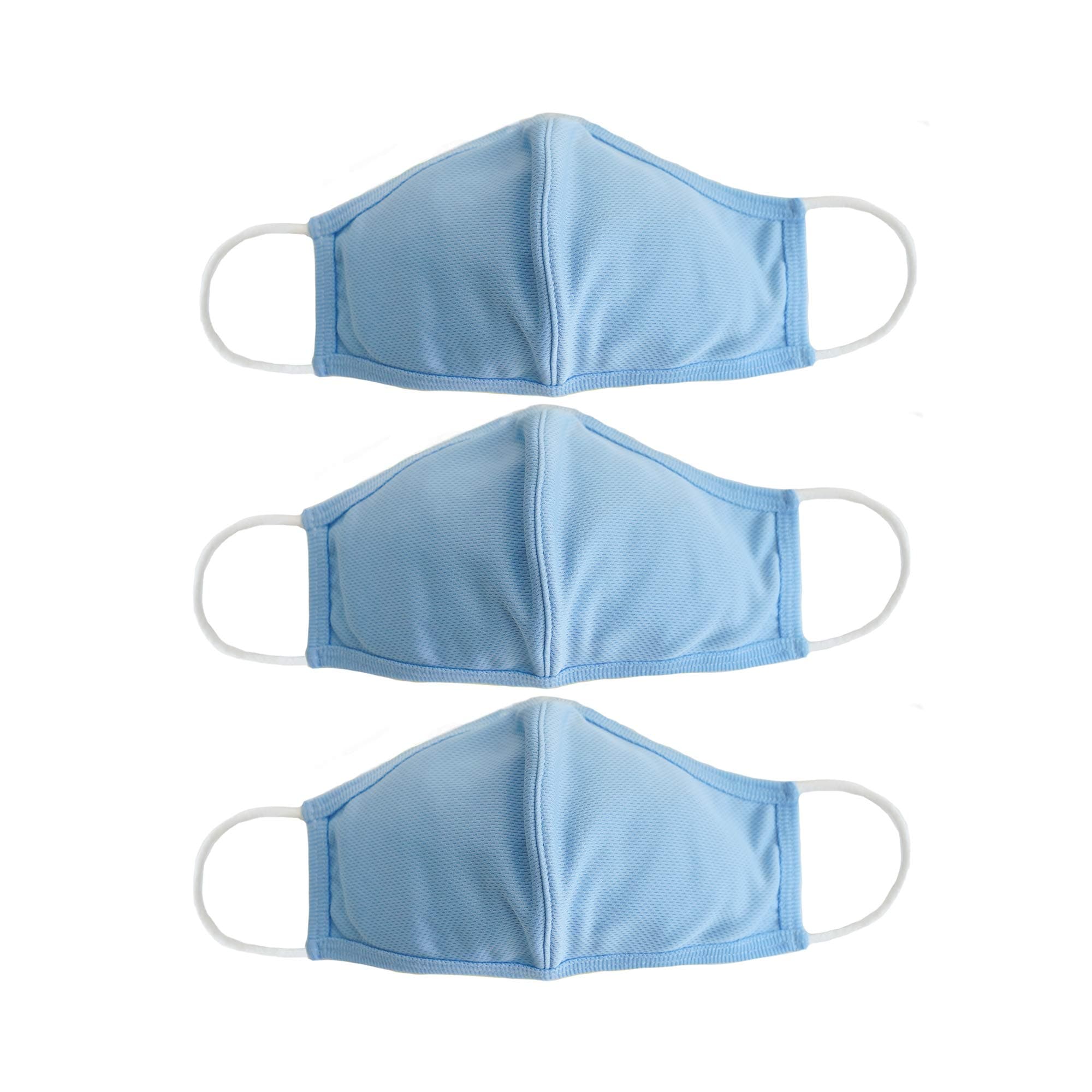 EnerPlex Large Size Blue Face Mask (3-Pack) Premium Quality Safety Mask 3-Ply Breathable Washable Reusable