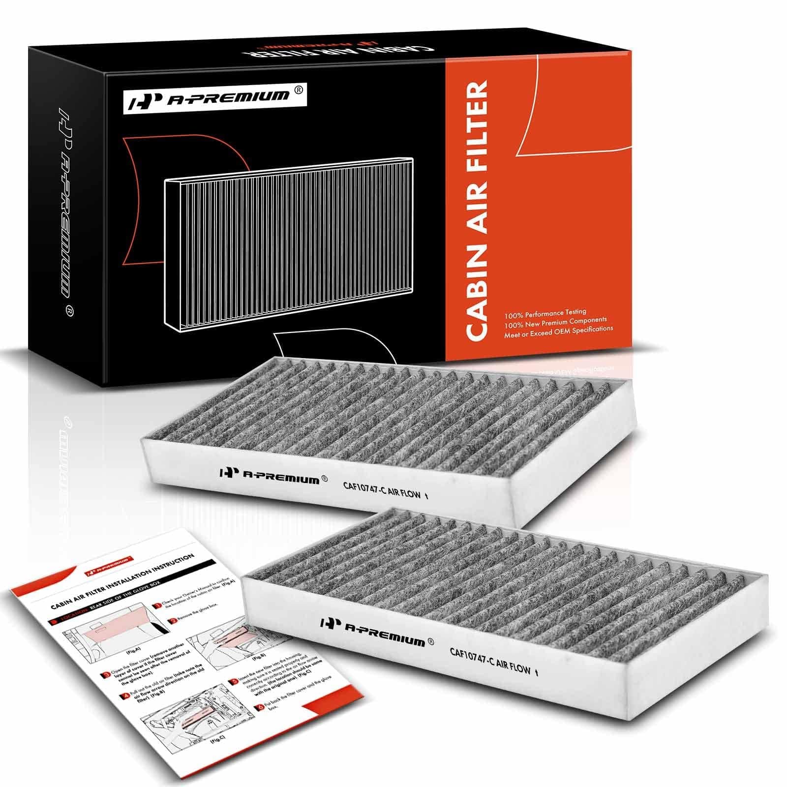 2-PC Cabin Air Filter with Activated Carbon Compatible with Jeep Liberty 2008-2012 & Dodge Nitro 2007-2011