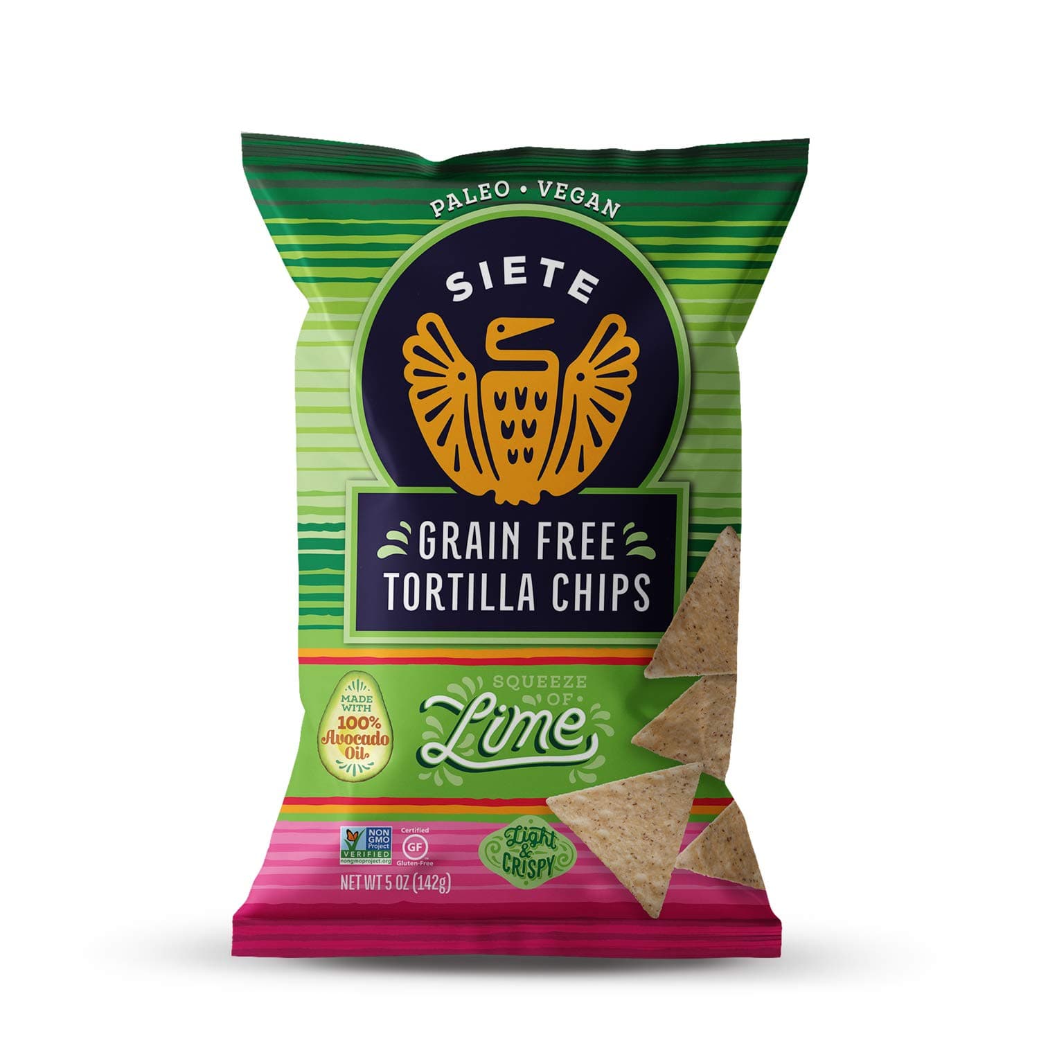 Siete Grain Free Tortilla Chips, Lime, 5 oz