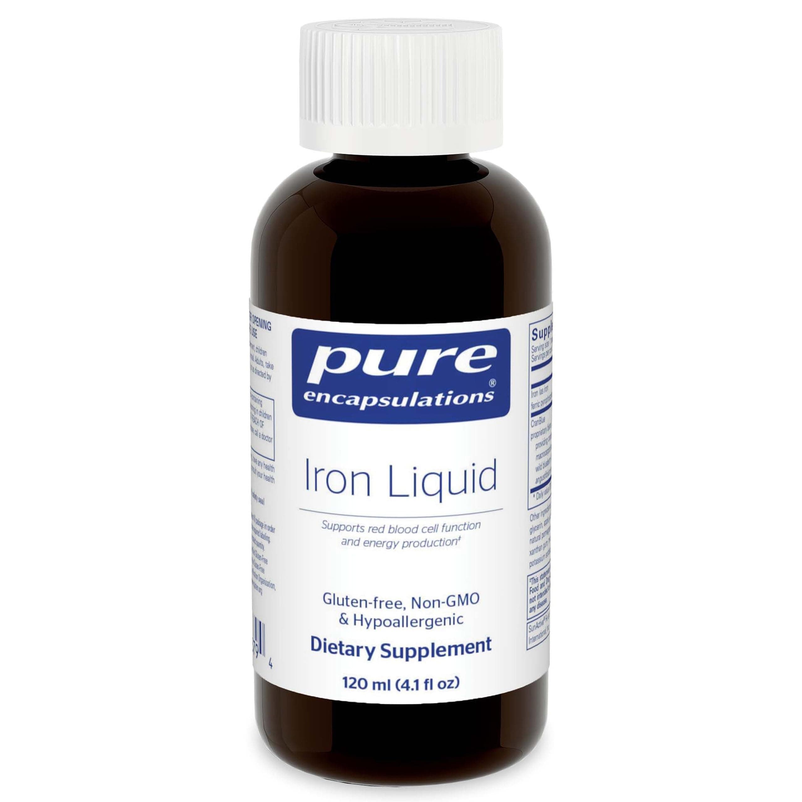 Iron Liquid - Hypoallergenic Supplement Supports Hemoglobin and Myoglobin Function - 4.1 fl. oz.