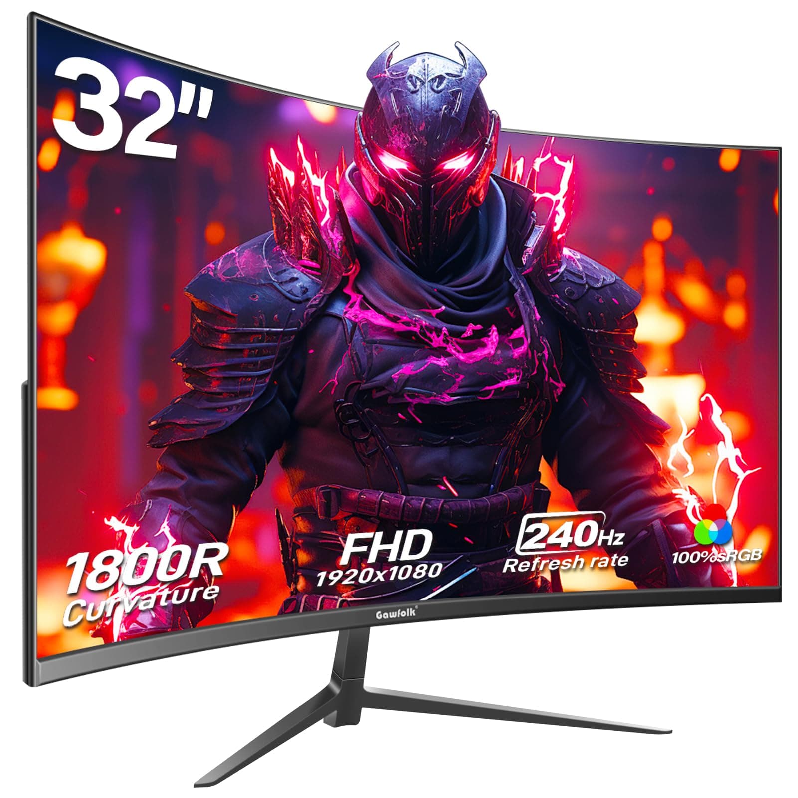 32 Inch Computer Monitor, Ultra-Thin Zero Frame, Full HD 2K Curved Display, 144Hz 165Hz Home Office Business PC Monitor