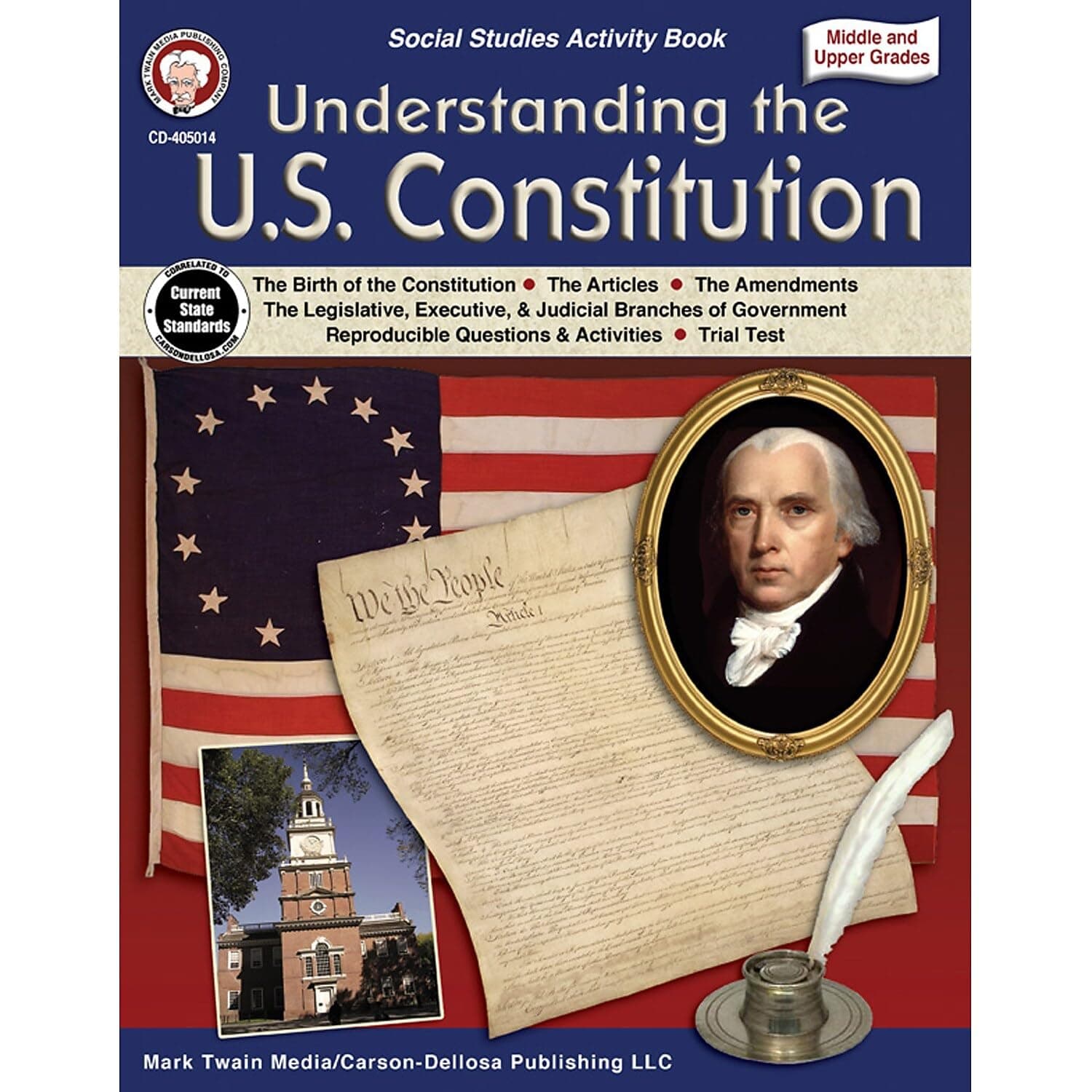 Mark Twain Media Understanding the U.S. Constitution Workbook—Grades 5-12 American History, the Birth of the Constitution, Amendments, Legislative, Executive, Judicial Branches (96 pgs) Paperback – 12 January 2018